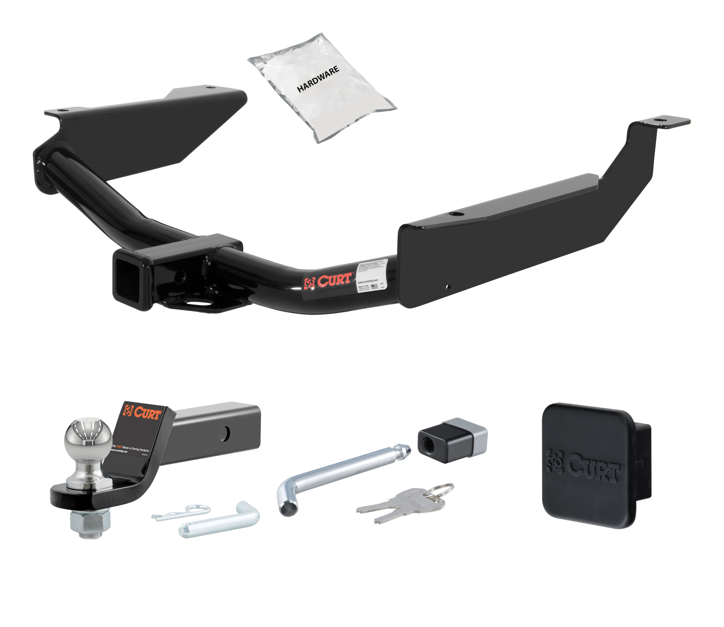 98 - 03 Dodge Durango 2in. CURT Trailer Hitch + Ball Mount + Cover + Lock Kit HWA693 thumbnail 0