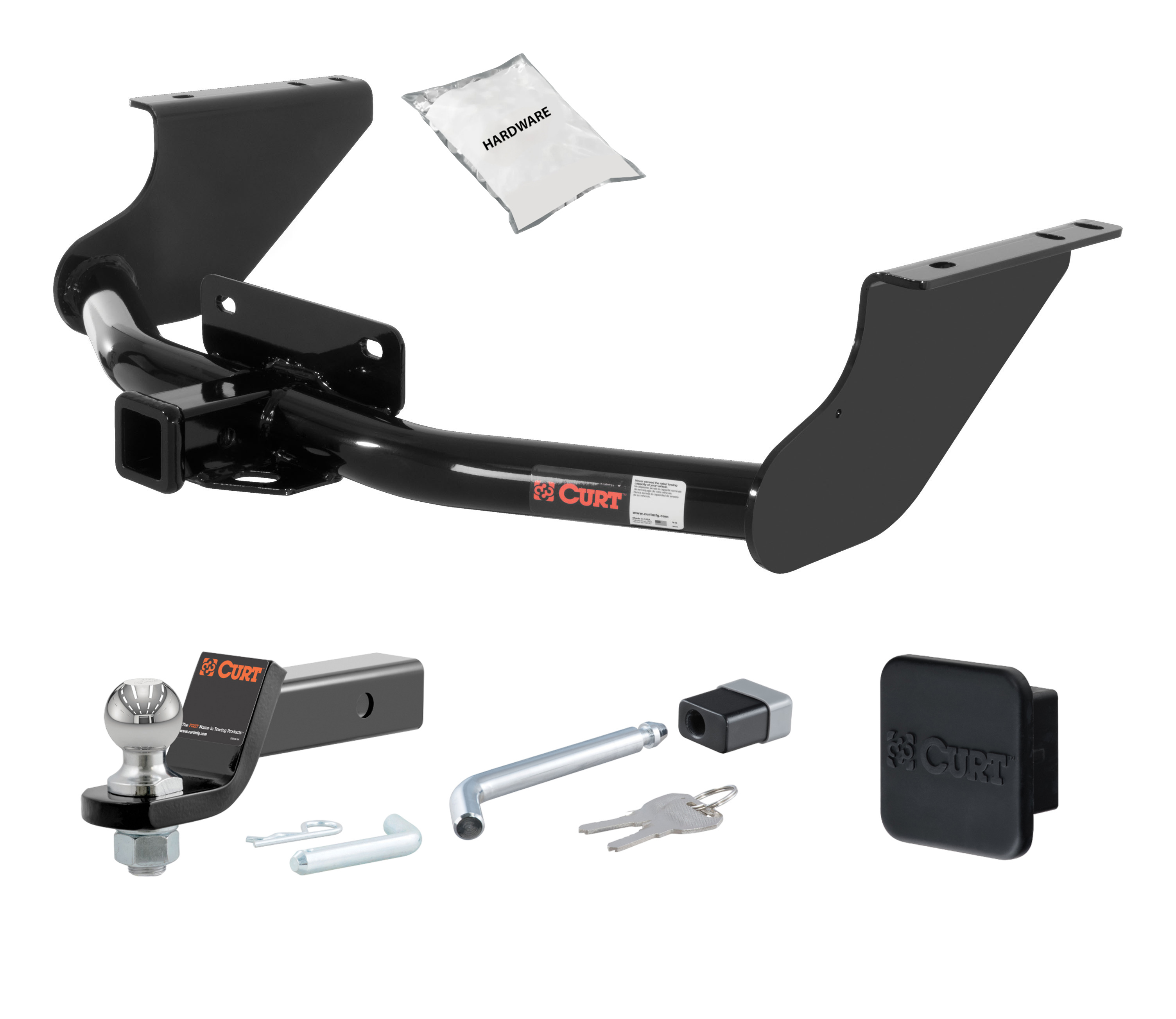 11 - 18 RAM 1500 Excluding factory receiver 2in. CURT Trailer Hitch + Ball Mount + Cover + Lock Kit HWA2169 thumbnail 0