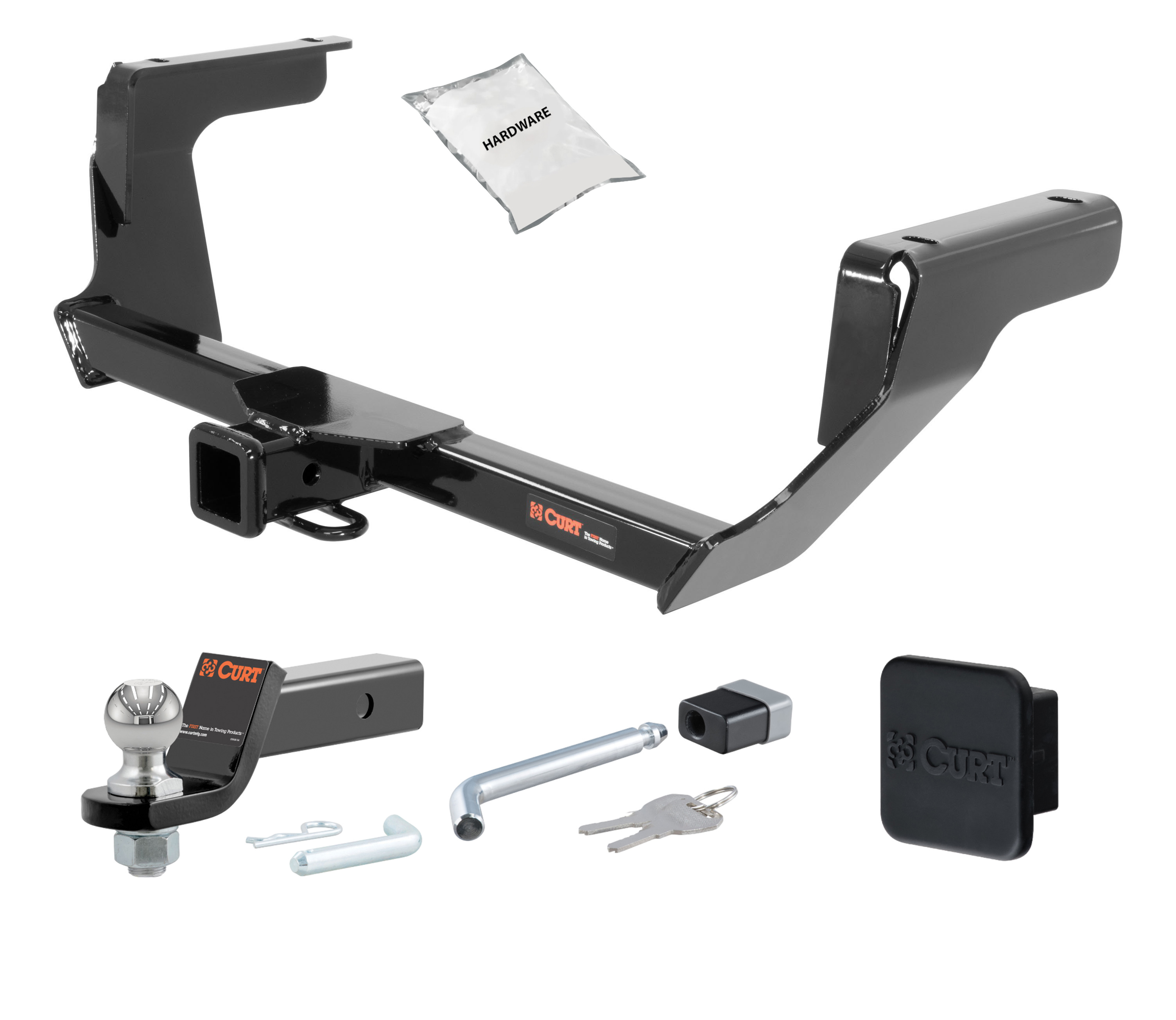 13 - 15 Subaru XV Crosstrek 2in. CURT Trailer Hitch + Ball Mount + Cover + Lock Kit HWA2325 thumbnail 0
