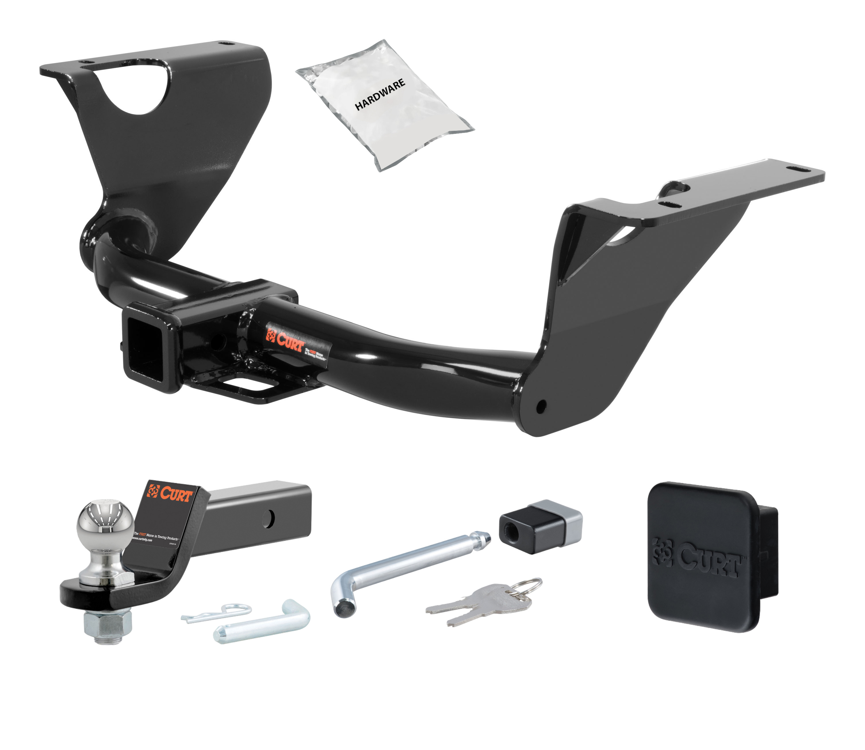 10 - 14 Subaru Legacy Sedan 2in. CURT Trailer Hitch + Ball Mount + Cover + Lock Kit HWA2299 thumbnail 0