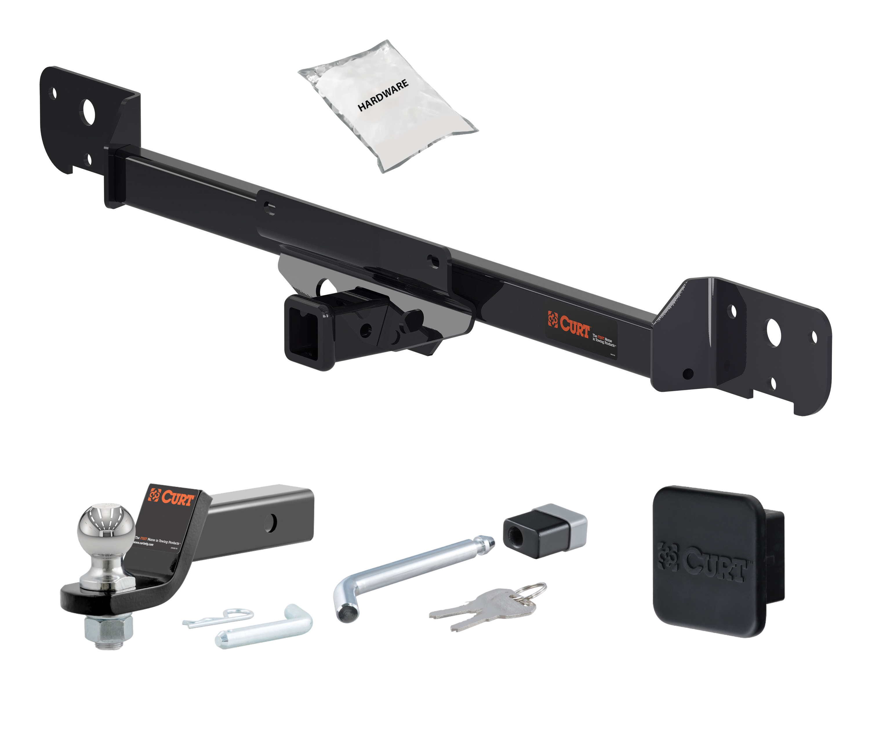 22 - 24 RAM ProMaster 2500 Excluding remote proximity keyless entry 2in. CURT Trailer Hitch + Ball Mount + Cover + Lock Kit HWA2158 thumbnail 0