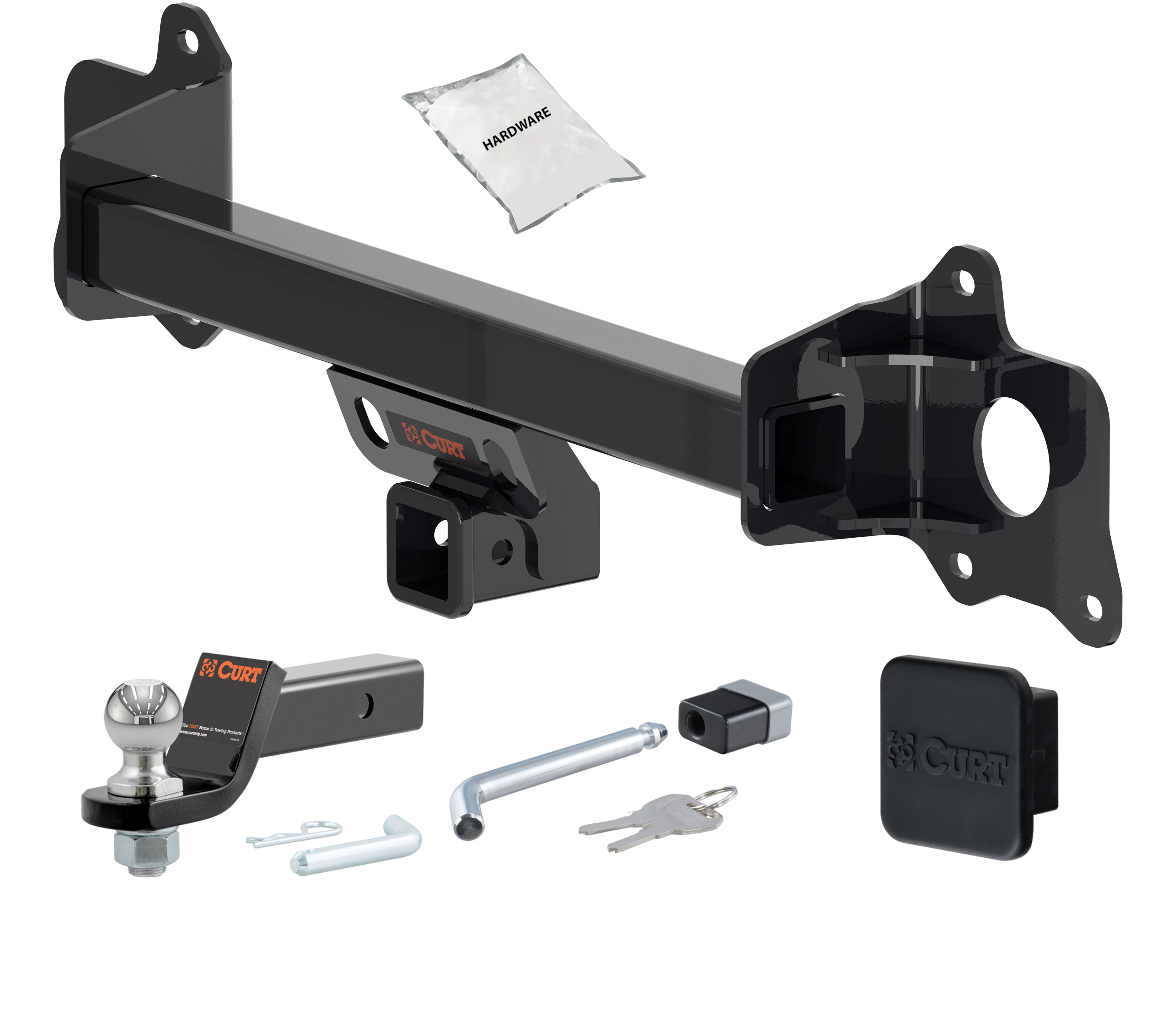 20 - 23 Tesla Y 2in. CURT Trailer Hitch + Ball Mount + Cover + Lock Kit HWA2346 thumbnail 0