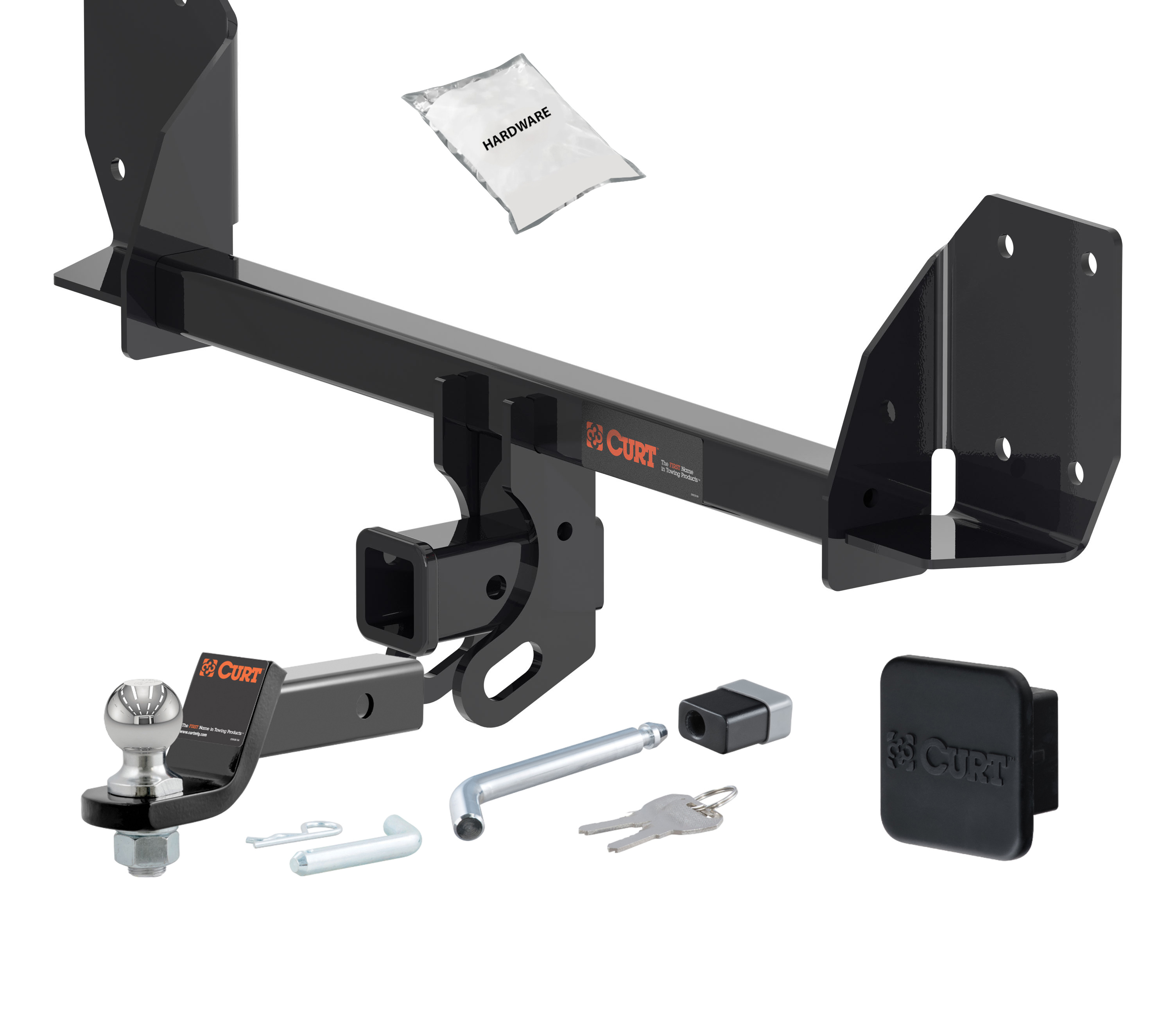 18 - 20 Volvo XC90 2in. CURT Trailer Hitch + Ball Mount + Cover + Lock Kit HWA2565 thumbnail 0