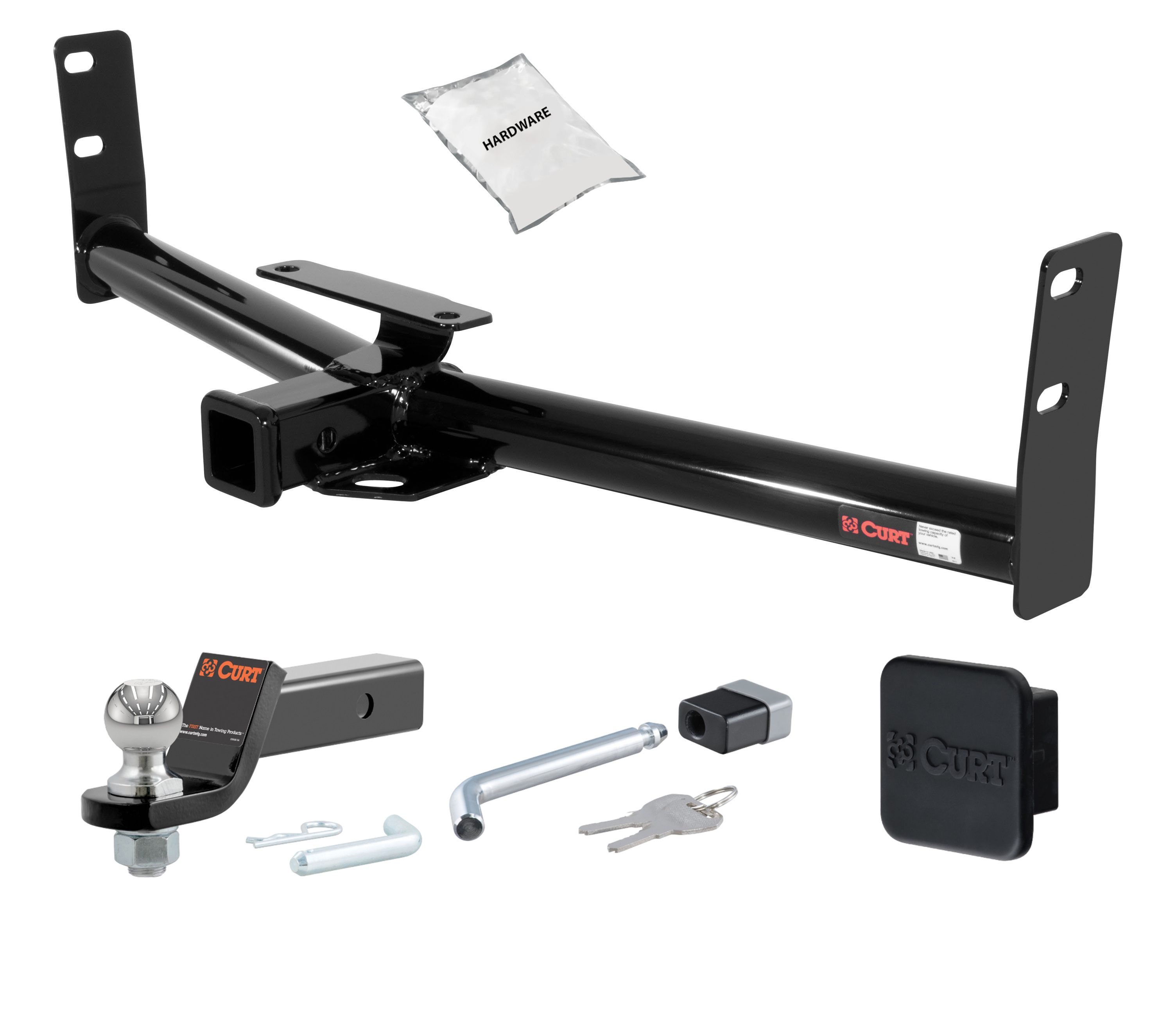 02 - 07 Saturn Vue 2in. CURT Trailer Hitch + Ball Mount + Cover + Lock Kit HWA2236 thumbnail 0