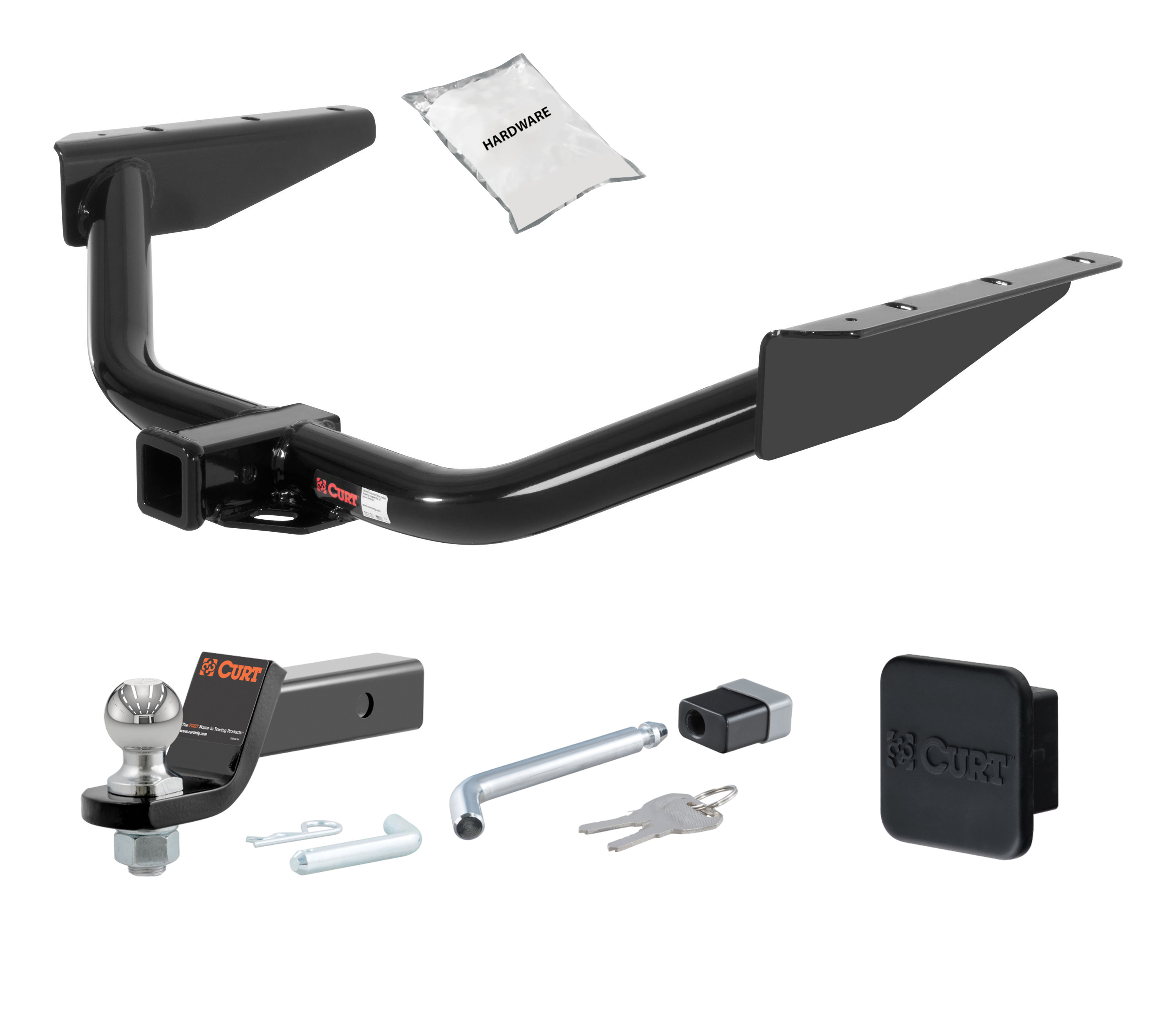 07 - 12 Dodge Nitro 2in. CURT Trailer Hitch + Ball Mount + Cover + Lock Kit HWA709 thumbnail 0