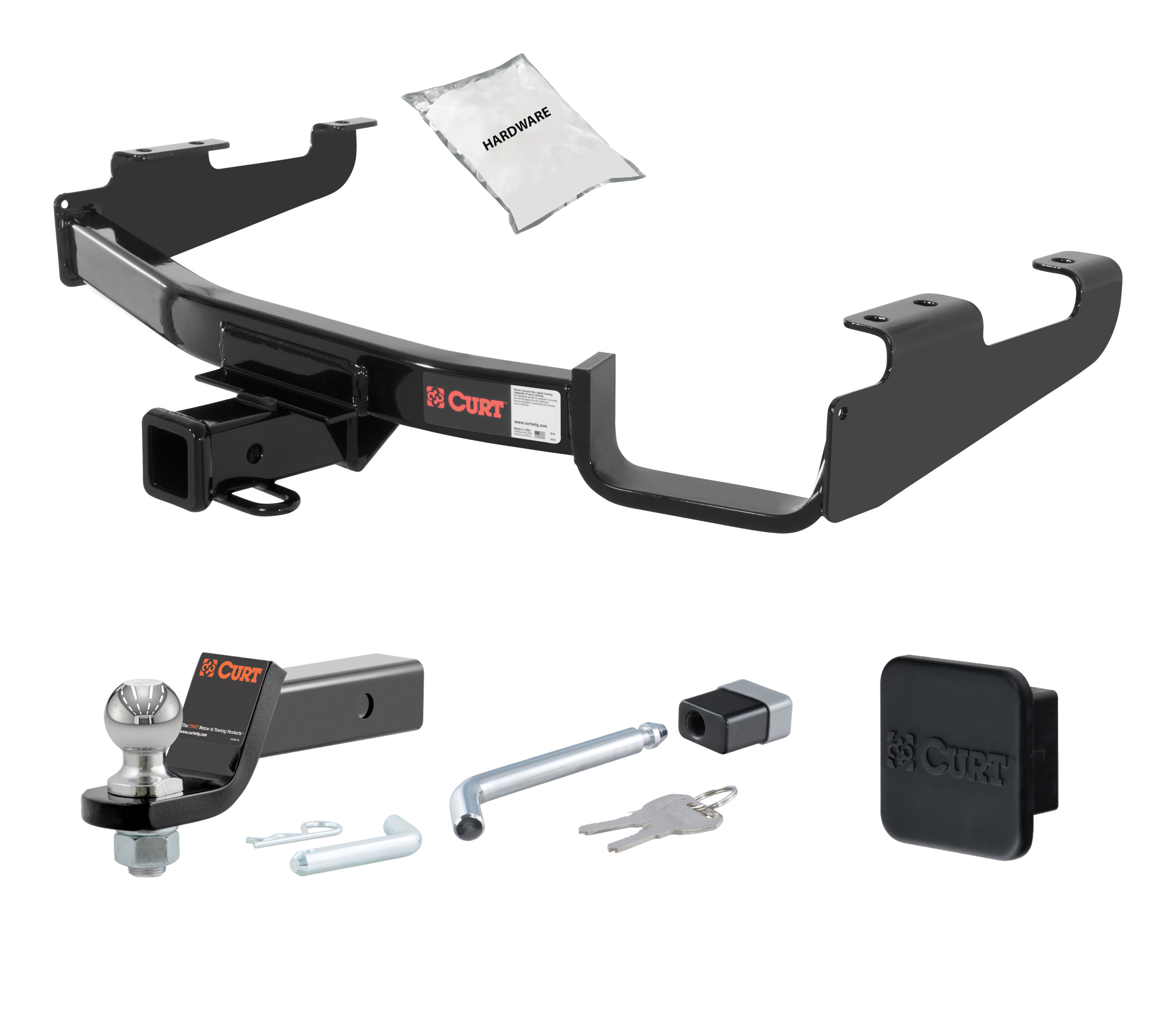 96 - 00 Pontiac PONTIAC Excluding Stow 'n Go 2in. CURT Trailer Hitch + Ball Mount + Cover + Lock Kit HWA2116 thumbnail 0
