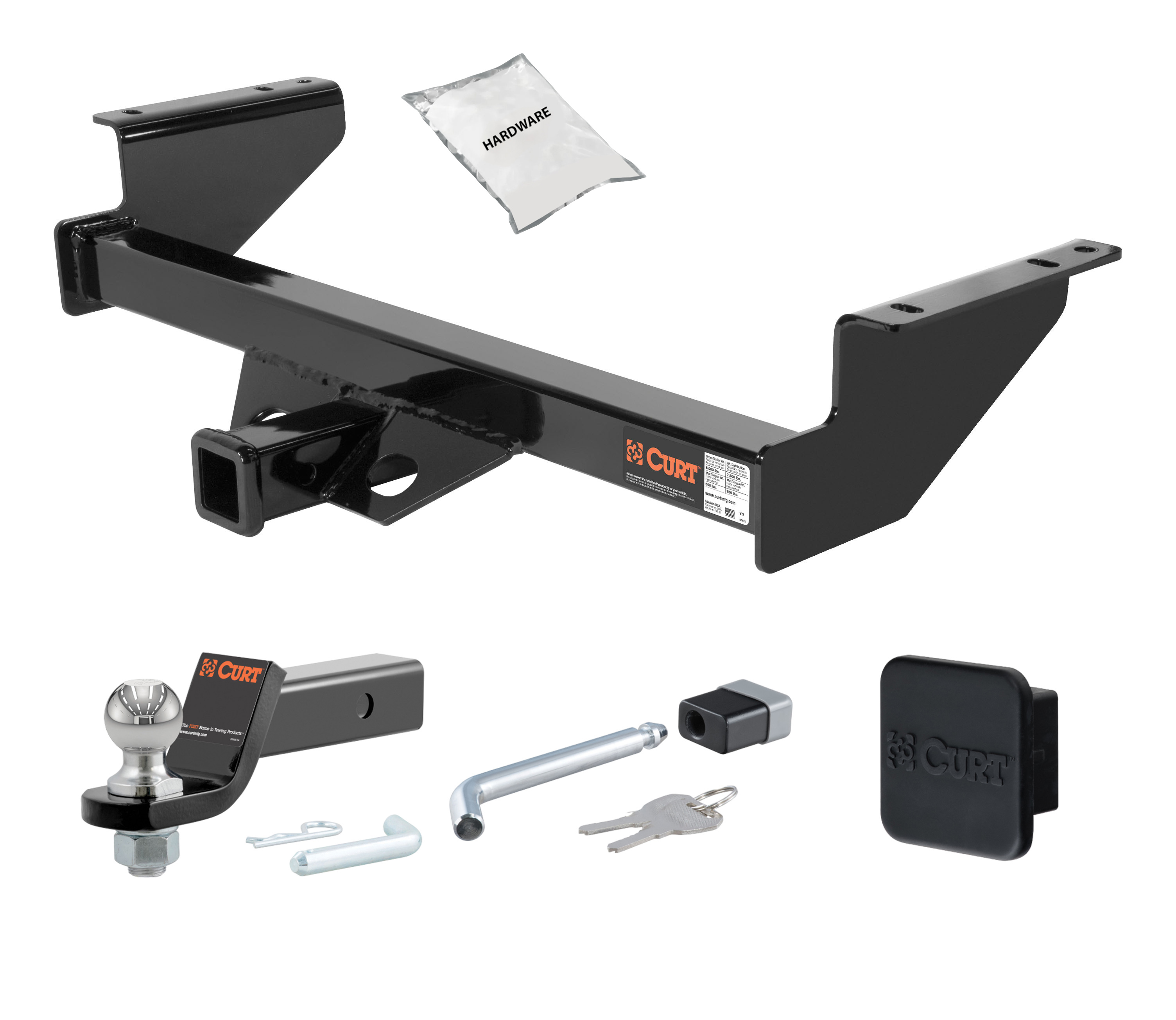 00 - 06 Toyota Tundra #13180 will not fit with towable bumper mount 2in. CURT Trailer Hitch + Ball Mount + Cover + Lock Kit HWA2455 thumbnail 0