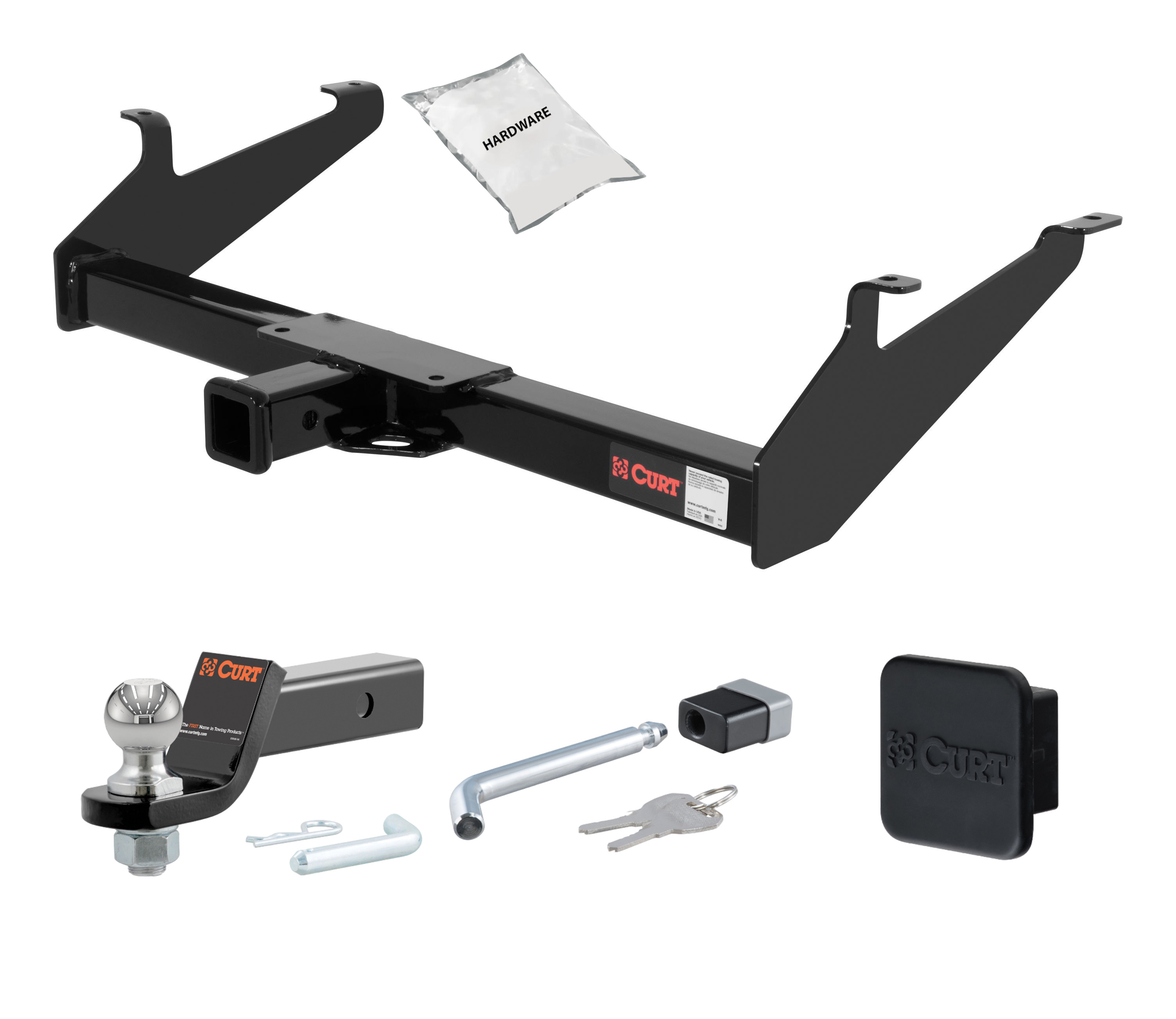 02 - 02 Dodge Ram 1500  6' bed only (built before 11/02) 2in. CURT Trailer Hitch + Ball Mount + Cover + Lock Kit HWA721 thumbnail 0