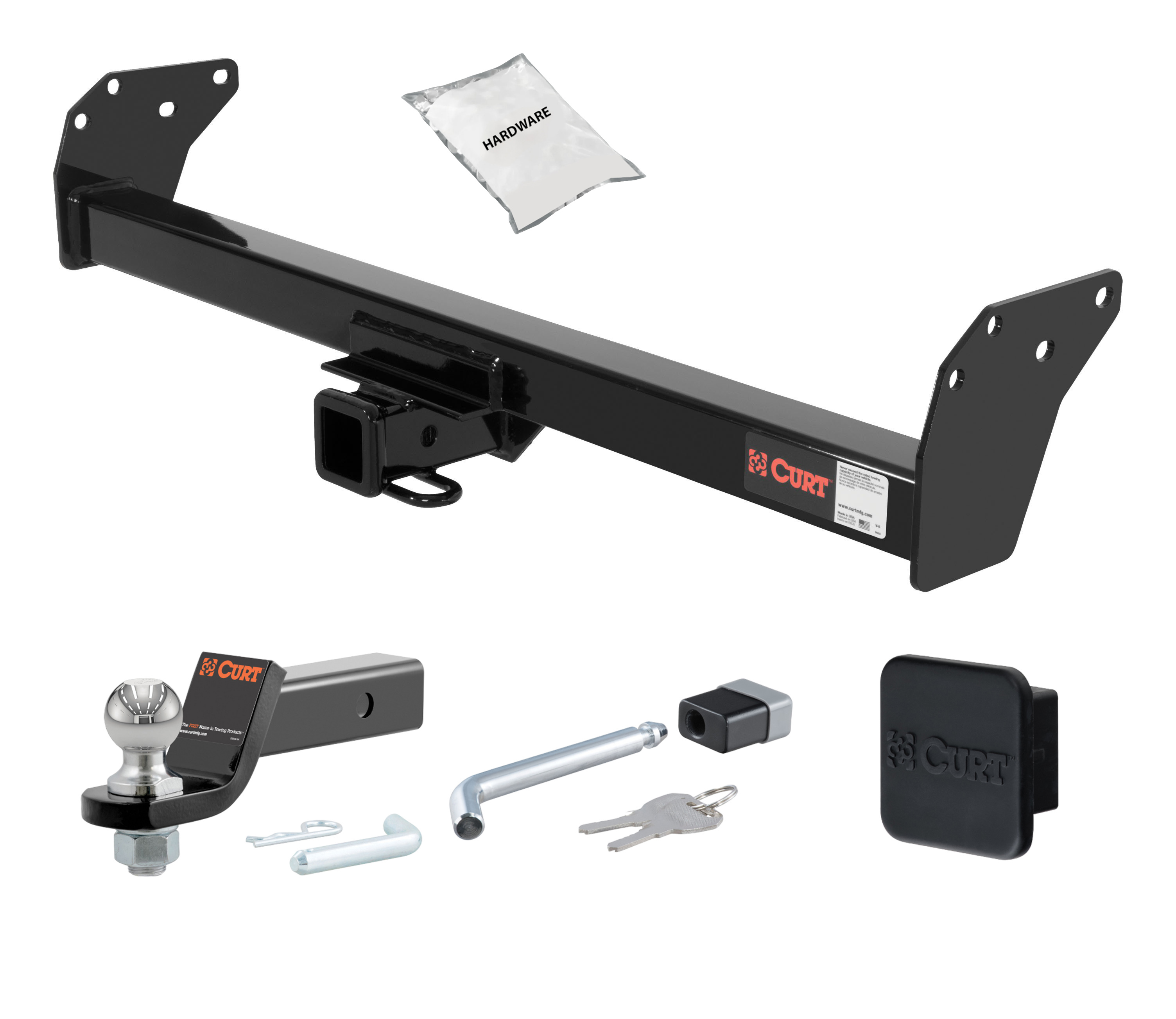 83 - 94 GMC Jimmy Down size 2in. CURT Trailer Hitch + Ball Mount + Cover + Lock Kit HWA1078 thumbnail 0