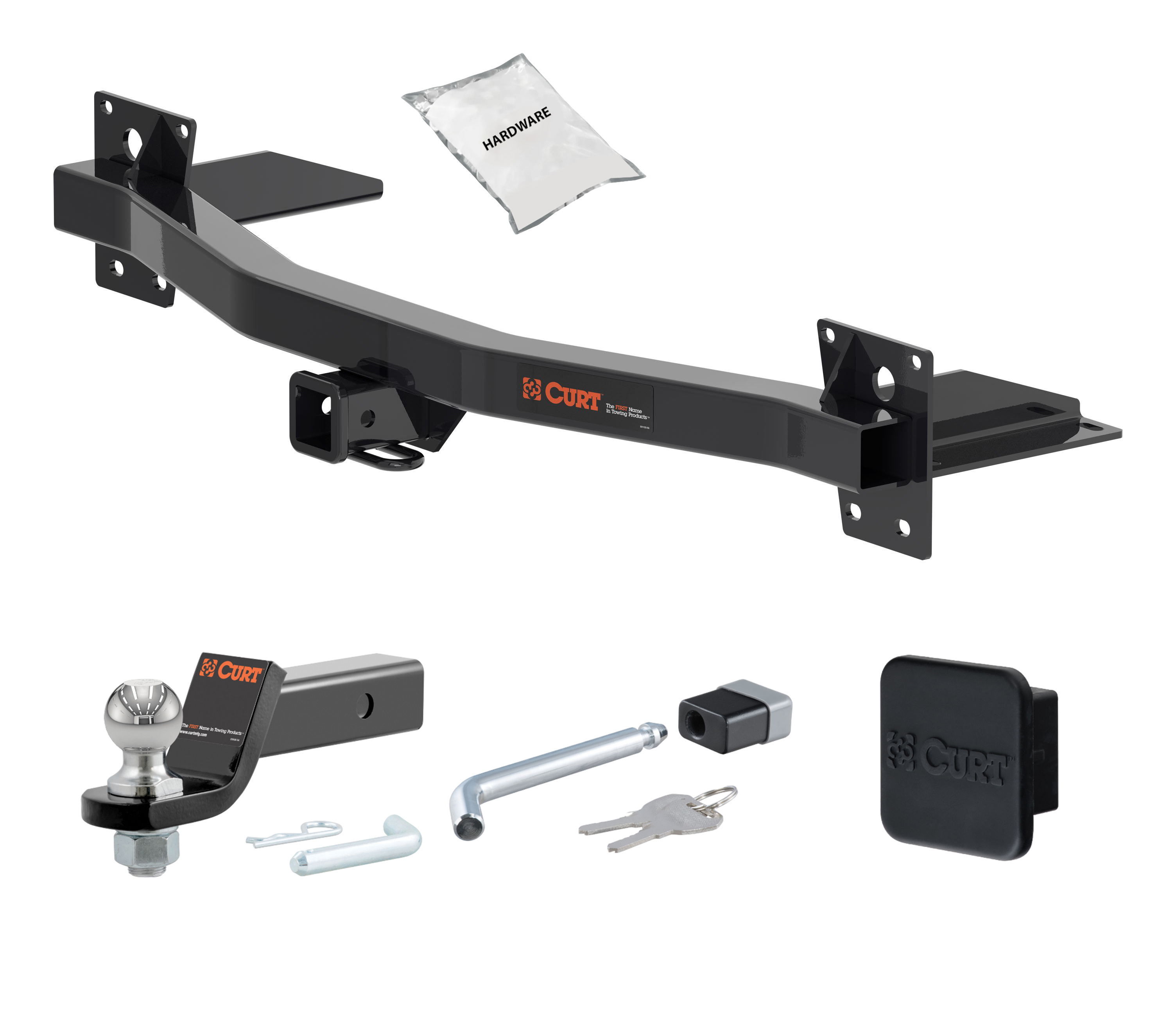24 - 24 Chevrolet Traverse Limited 2in. CURT Trailer Hitch + Ball Mount + Cover + Lock Kit HWA614 thumbnail 0