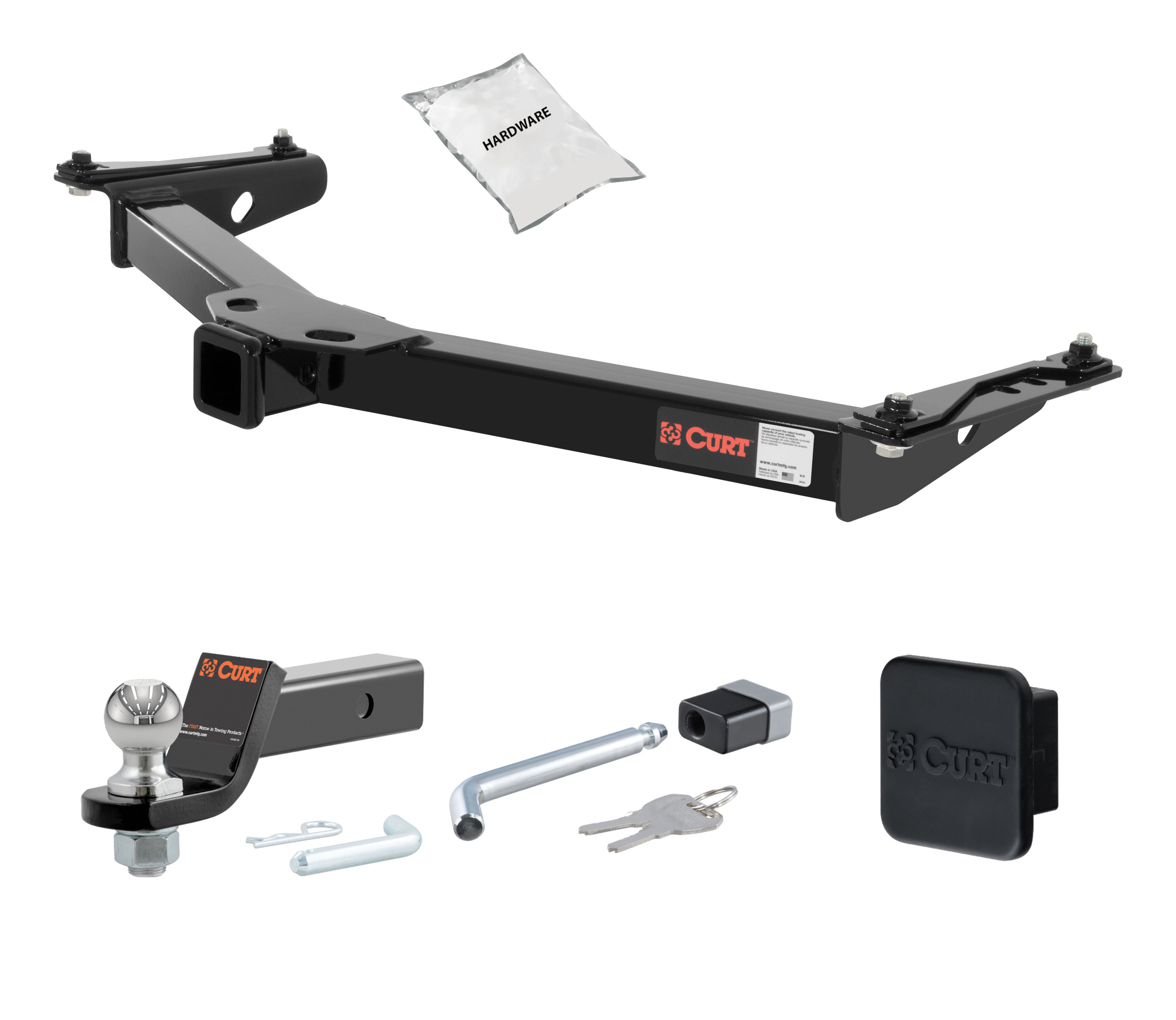 96 - 02 Toyota 4Runner 2in. CURT Trailer Hitch + Ball Mount + Cover + Lock Kit HWA2350 thumbnail 0