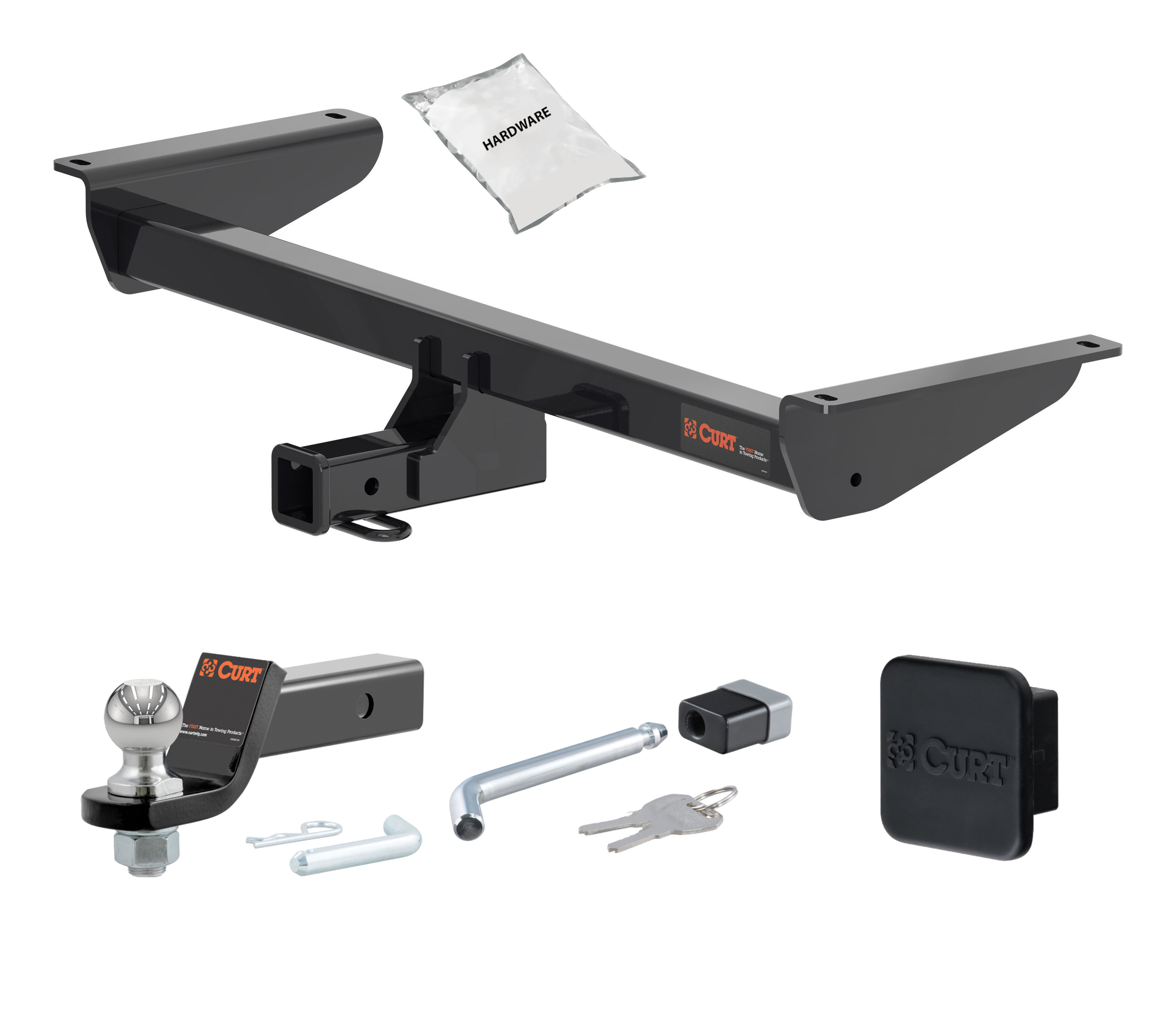 21 - 24 Volkswagen Atlas 2in. CURT Trailer Hitch + Ball Mount + Cover + Lock Kit HWA2464 thumbnail 0