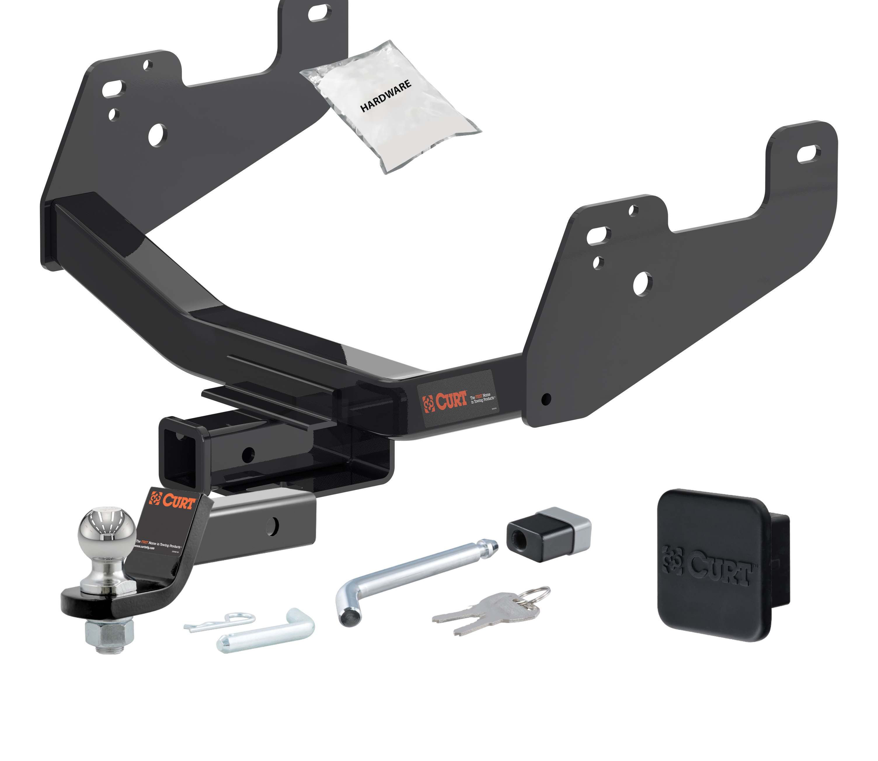 15 - 24 Ford F-150  With factory receiver 2in. CURT Trailer Hitch + Ball Mount + Cover + Lock Kit HWA852 thumbnail 0