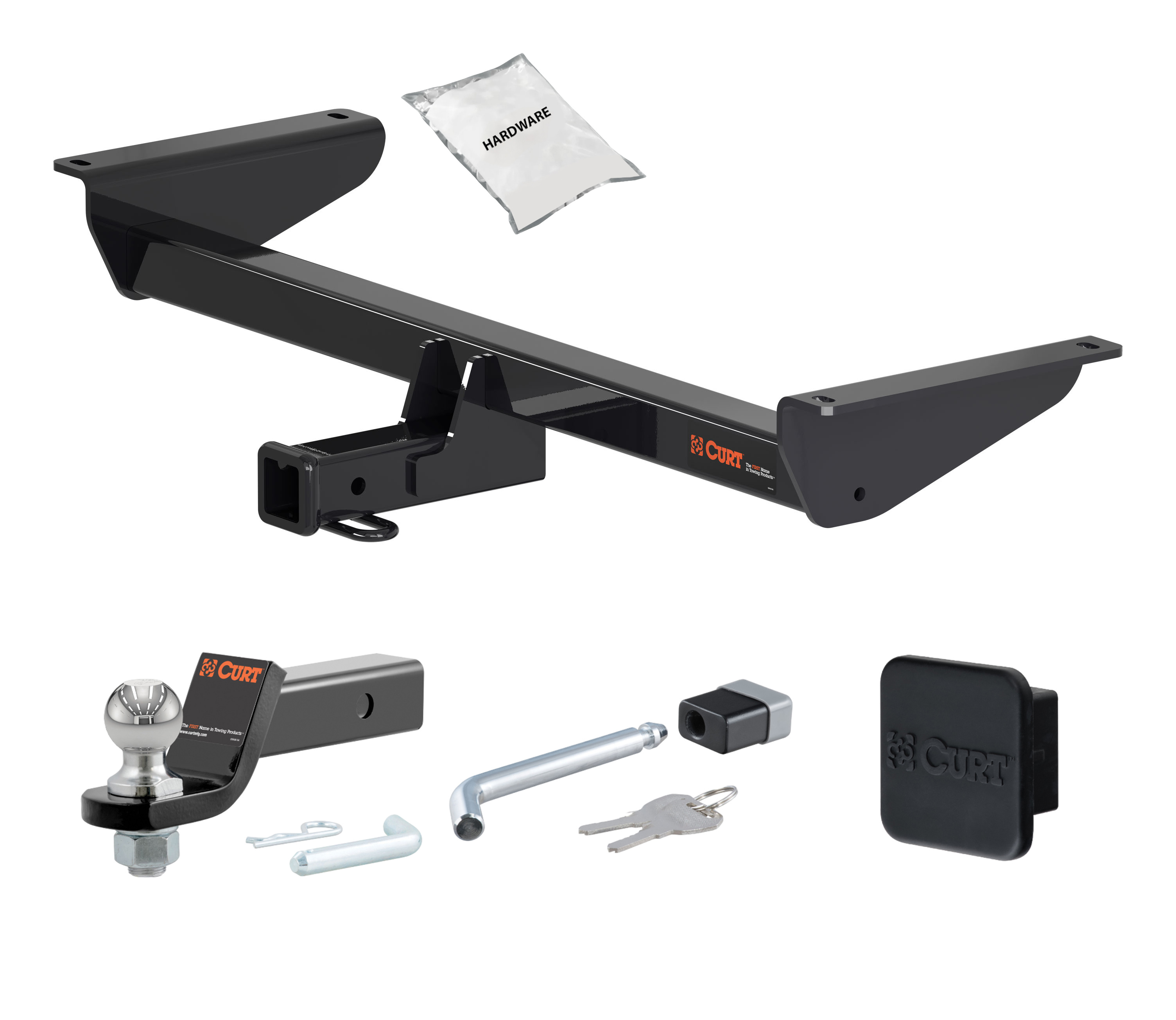 18 - 20 Volkswagen Atlas 2in. CURT Trailer Hitch + Ball Mount + Cover + Lock Kit HWA2465 thumbnail 0
