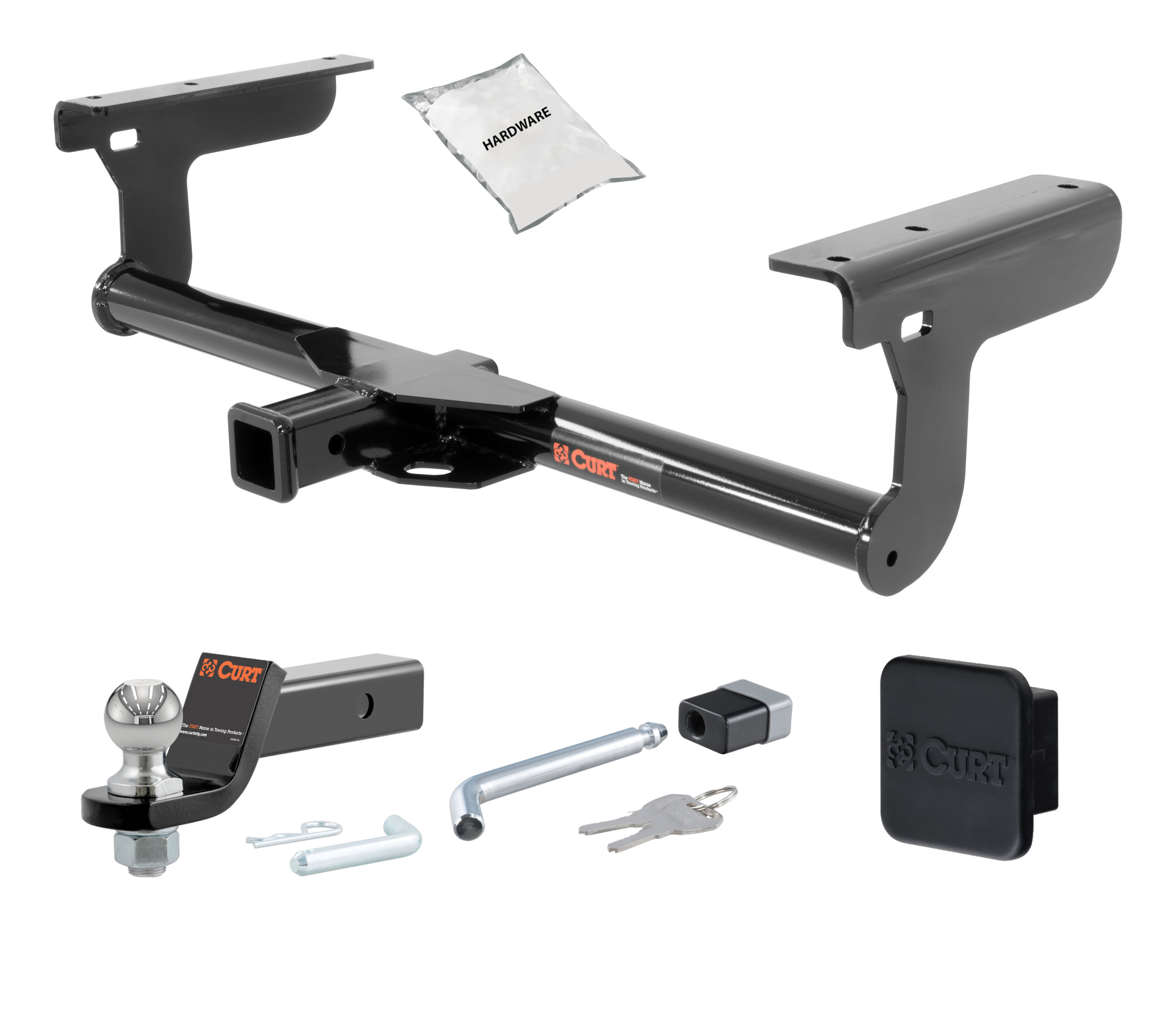 16 - 20 Volvo XC90 2in. CURT Trailer Hitch + Ball Mount + Cover + Lock Kit HWA2564 thumbnail 0