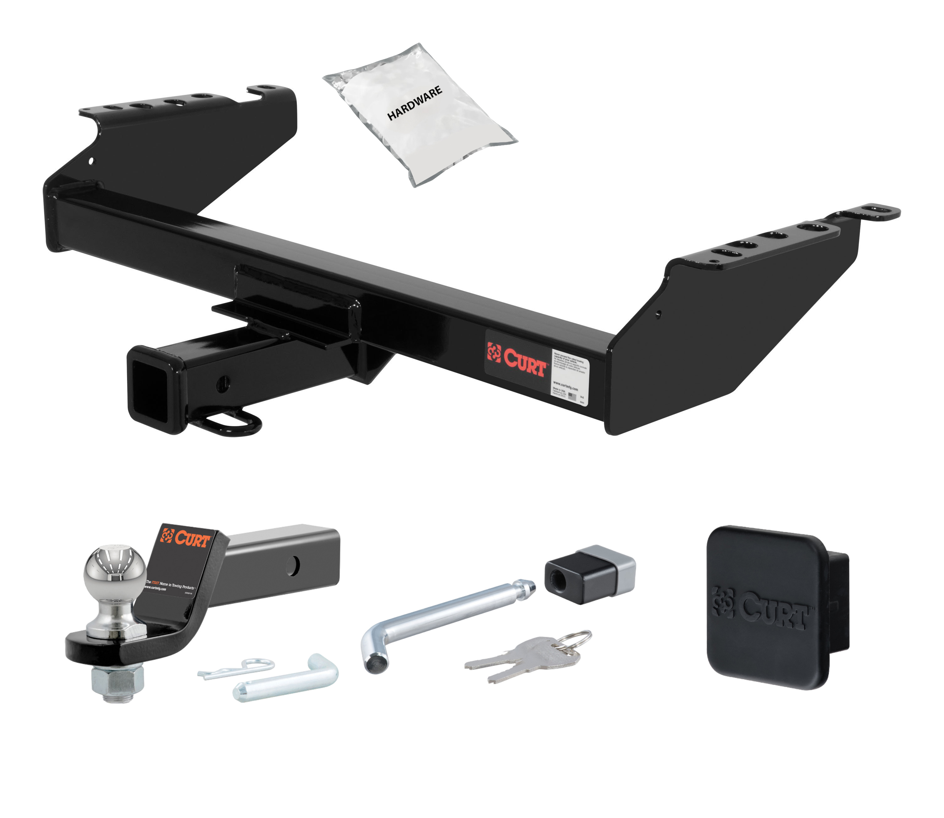 73 - 99 Ford F-250 Old body, excluding 10" drop bumper and 73 - 79 crew cab 2in. CURT Trailer Hitch + Ball Mount + Cover + Lock Kit HWA874 thumbnail 0