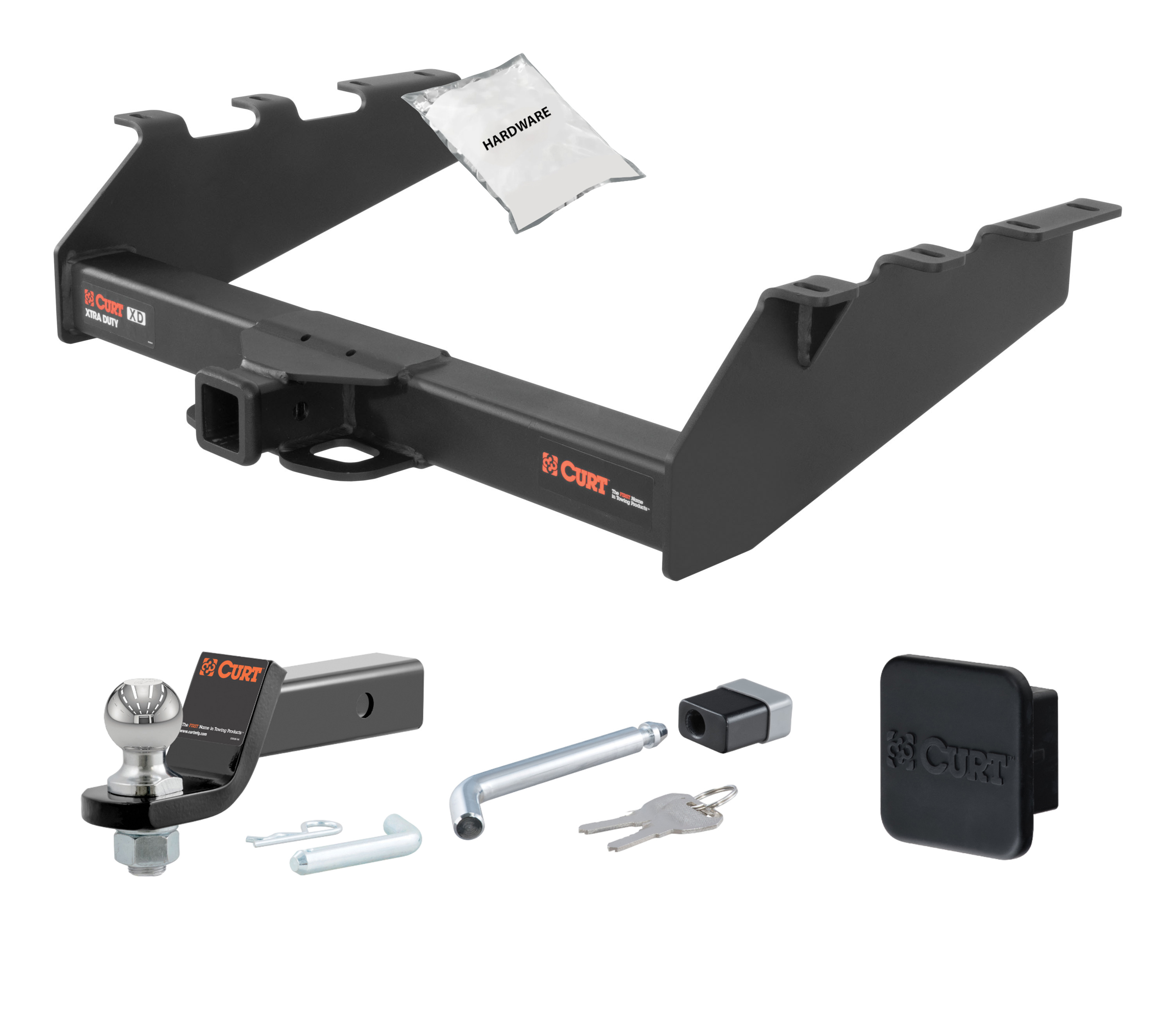 94 - 98 Dodge Ram 3500  With factory bumper 2in. CURT Trailer Hitch + Ball Mount + Cover + Lock Kit HWA750 thumbnail 0