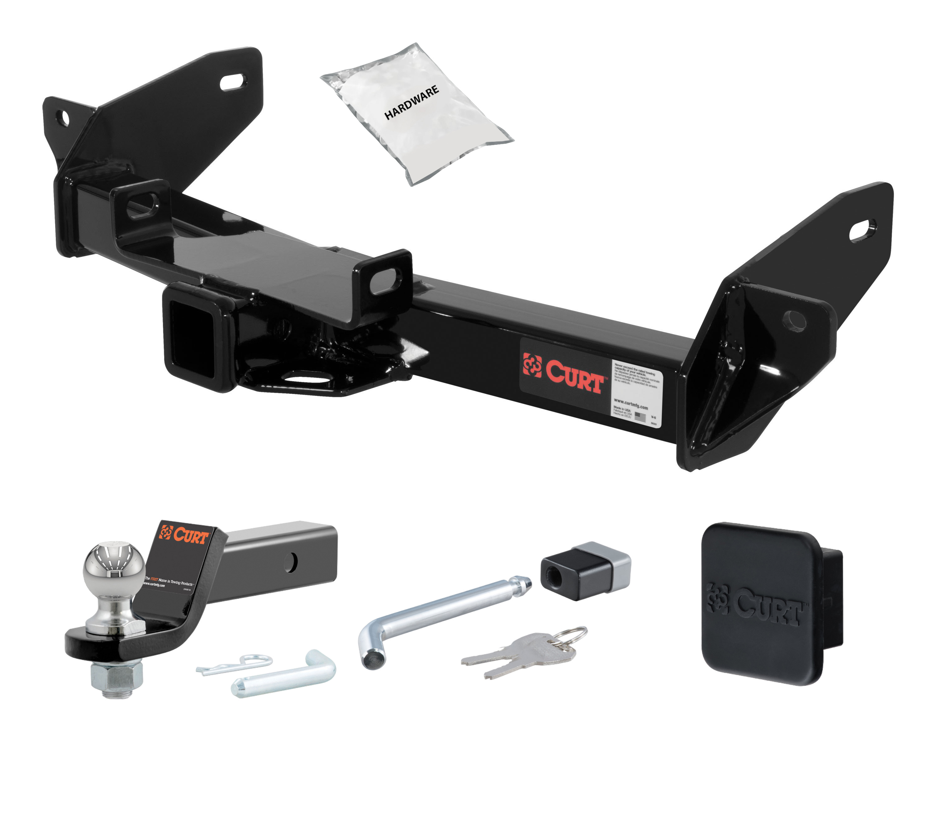 06 - 08 Ford F-150  Excluding factory receiver (built after 8/5/05) 2in. CURT Trailer Hitch + Ball Mount + Cover + Lock Kit HWA856 thumbnail 0