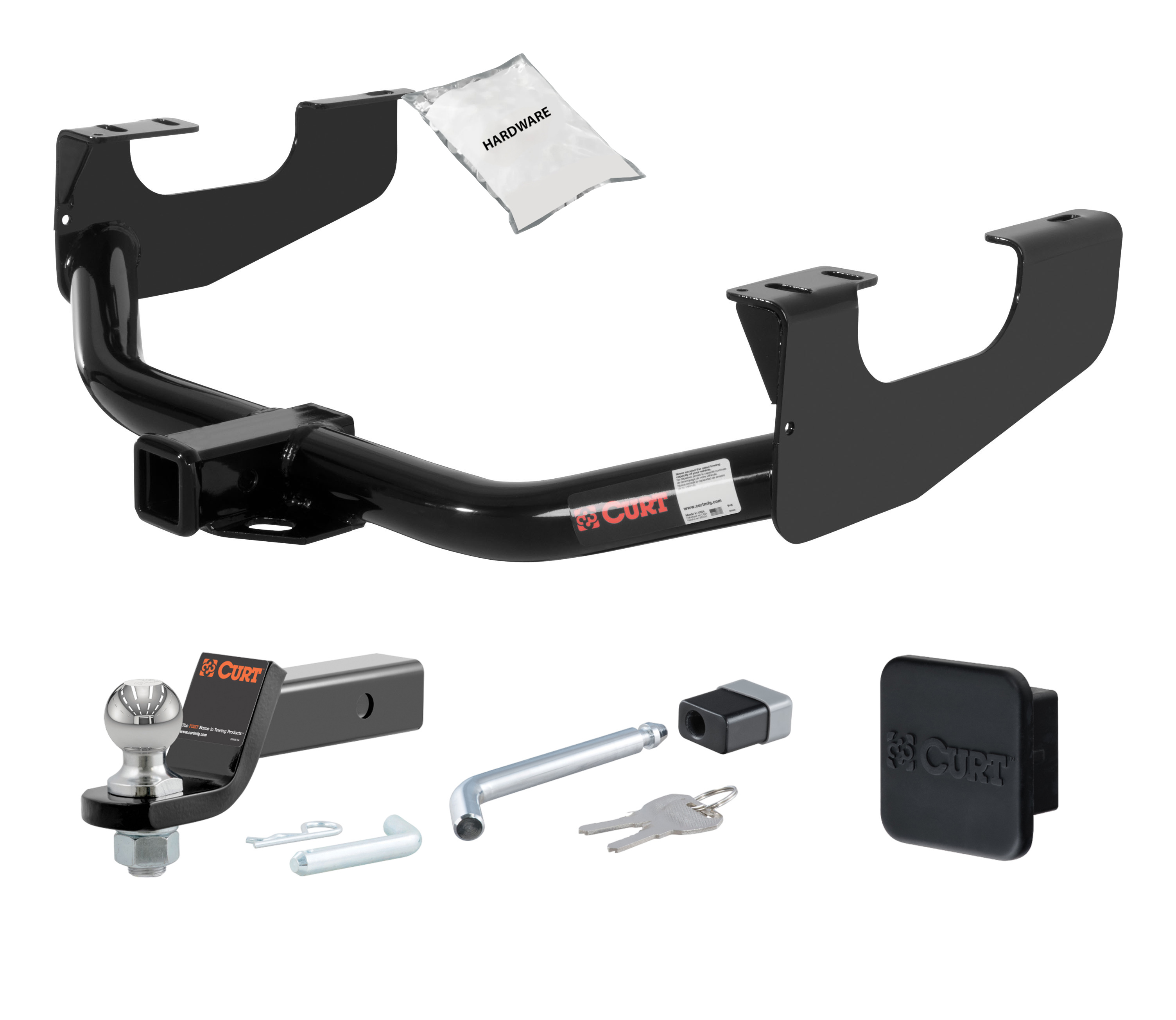 99 - 16 Ford F-250 Super Duty 2in. CURT Trailer Hitch + Ball Mount + Cover + Lock Kit HWA887 thumbnail 0