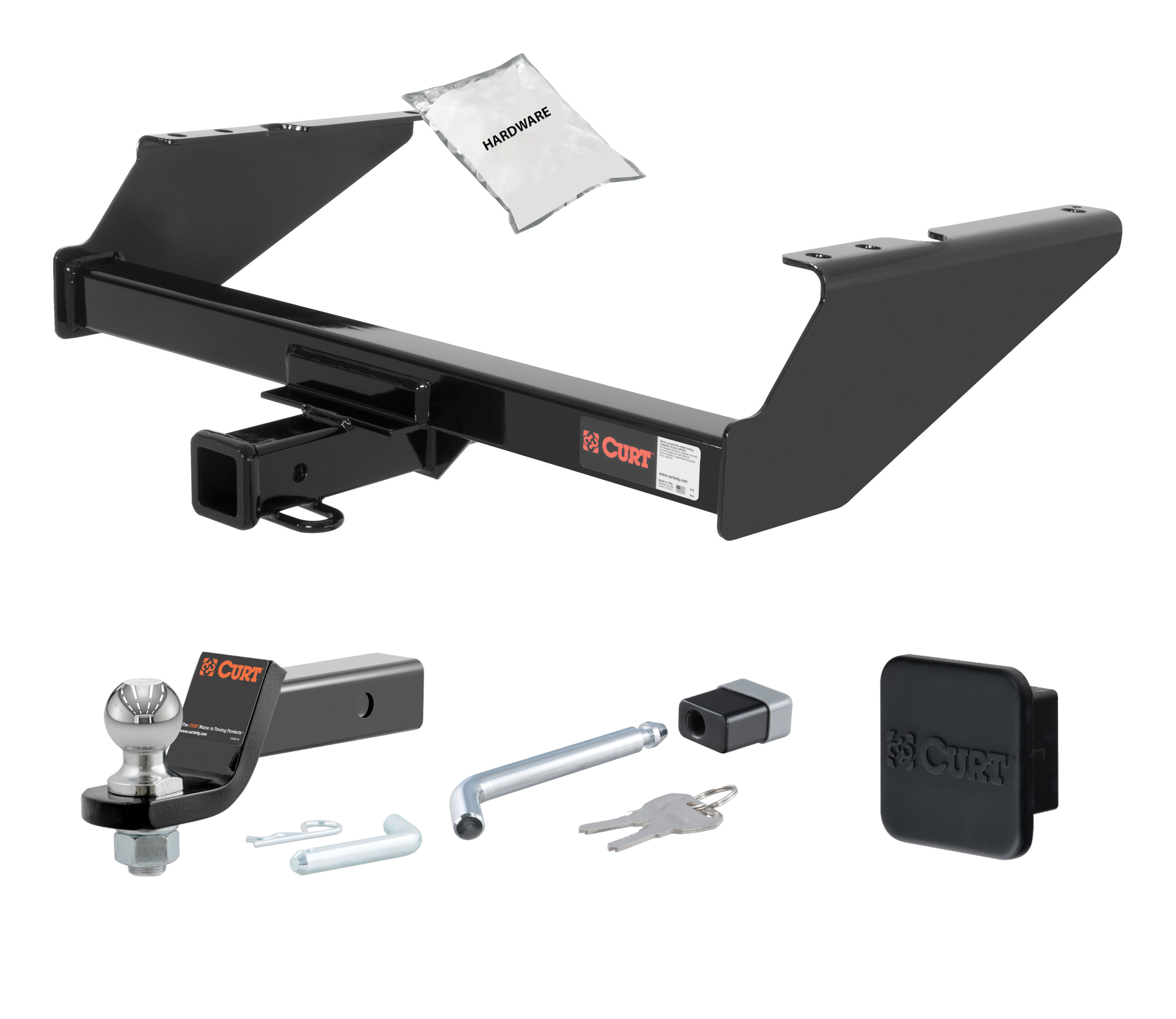 97 - 03 Ford F-150  New body, excluding 20" spare tire 2in. CURT Trailer Hitch + Ball Mount + Cover + Lock Kit HWA862 thumbnail 0