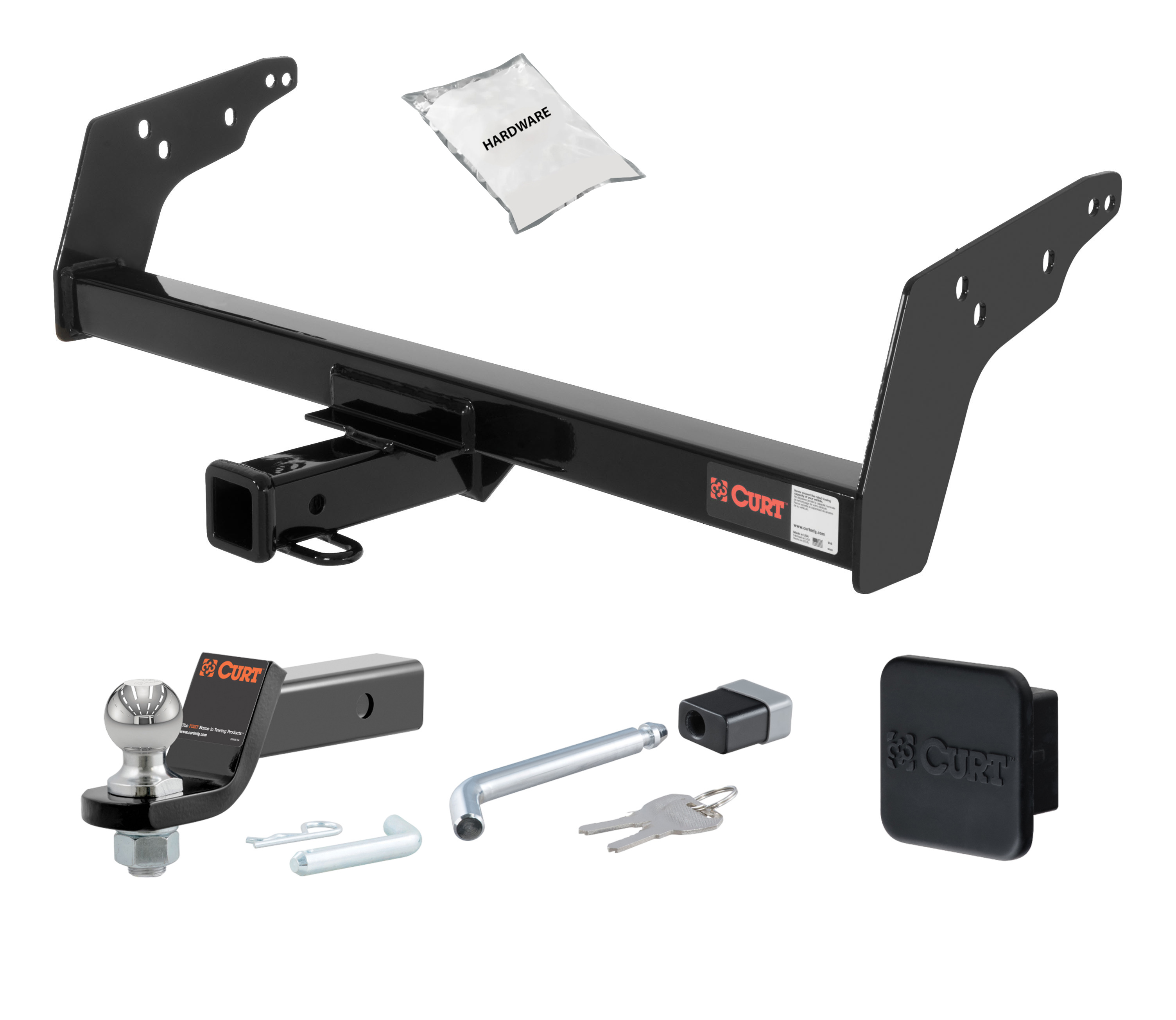 82 - 90 GMC S15 2in. CURT Trailer Hitch + Ball Mount + Cover + Lock Kit HWA1138 thumbnail 0
