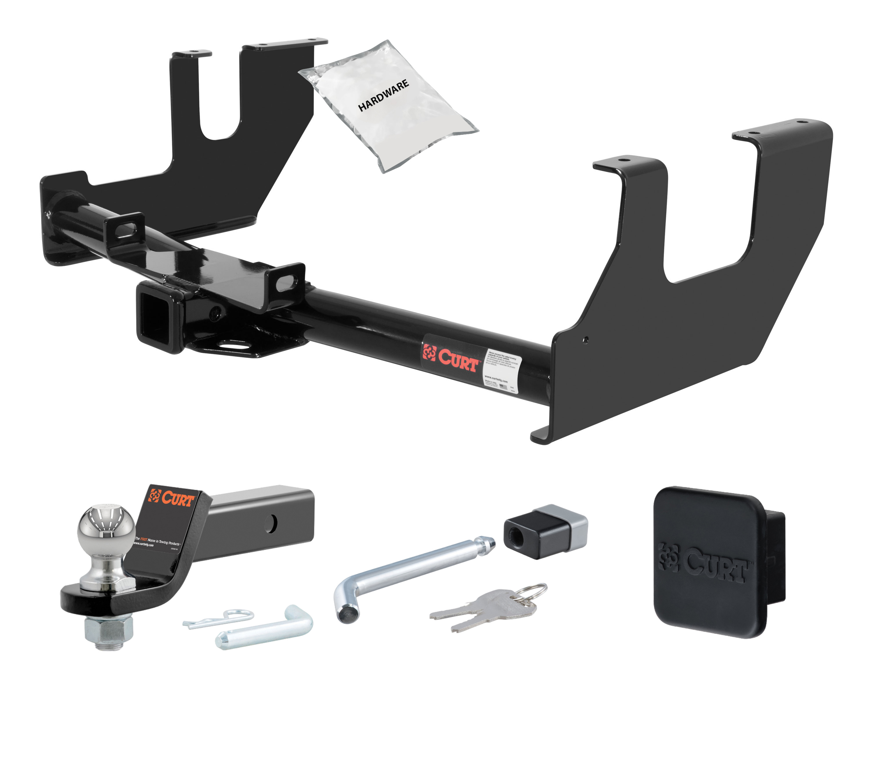 04 - 05 Ford F-150  Excluding factory receiver and 2004 Heritage Edition 2in. CURT Trailer Hitch + Ball Mount + Cover + Lock Kit HWA860 thumbnail 0