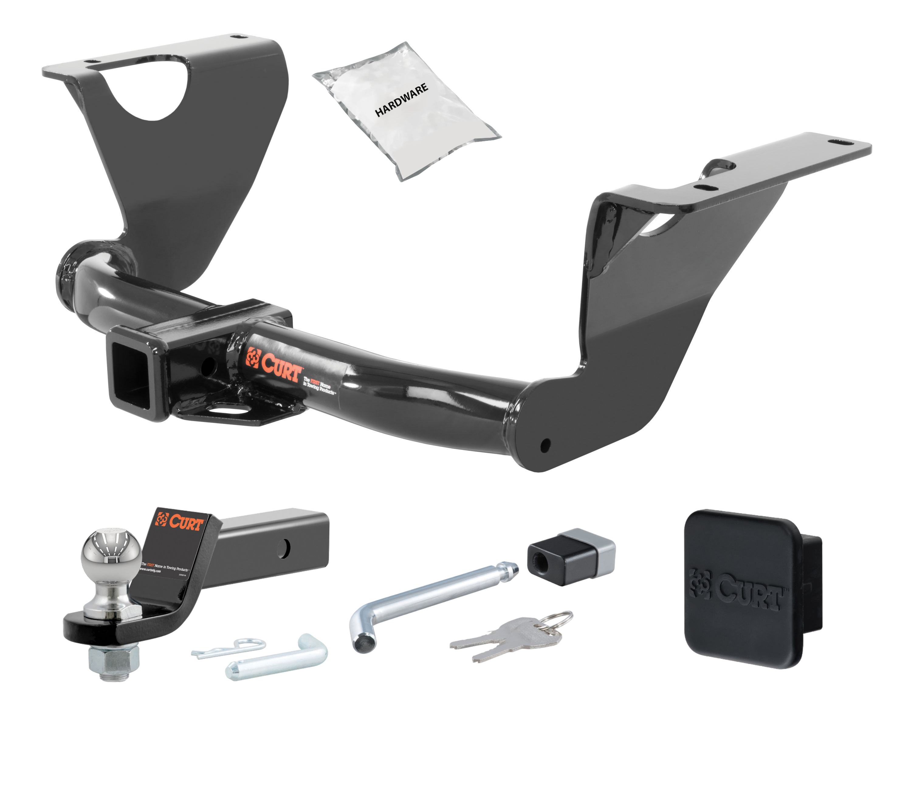 15 - 19 Subaru Legacy Sedan 2in. CURT Trailer Hitch + Ball Mount + Cover + Lock Kit HWA2297 thumbnail 0