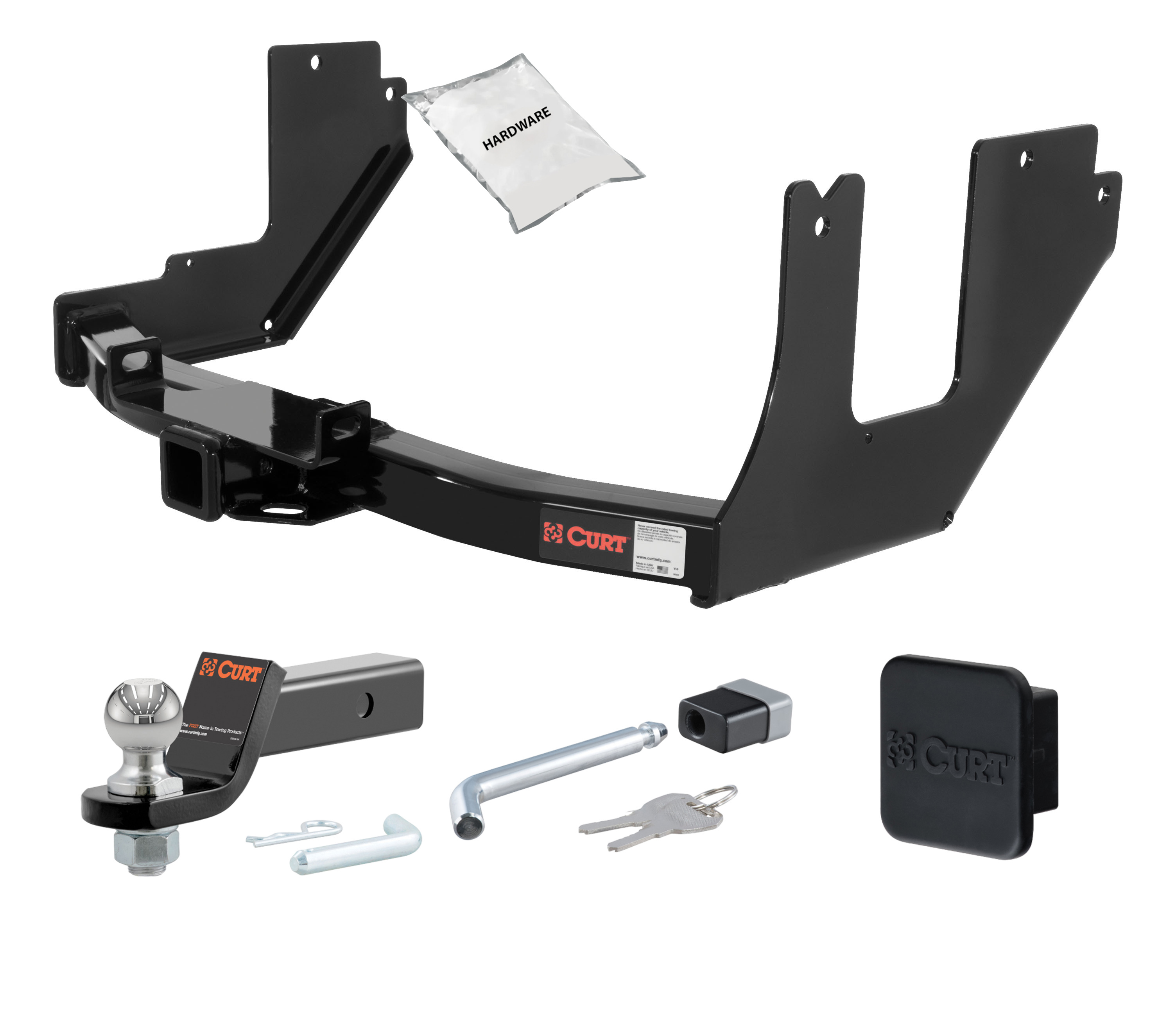 04 - 05 Ford F-150  Excluding factory receiver and 2004 Heritage Edition 2in. CURT Trailer Hitch + Ball Mount + Cover + Lock Kit HWA861 thumbnail 0