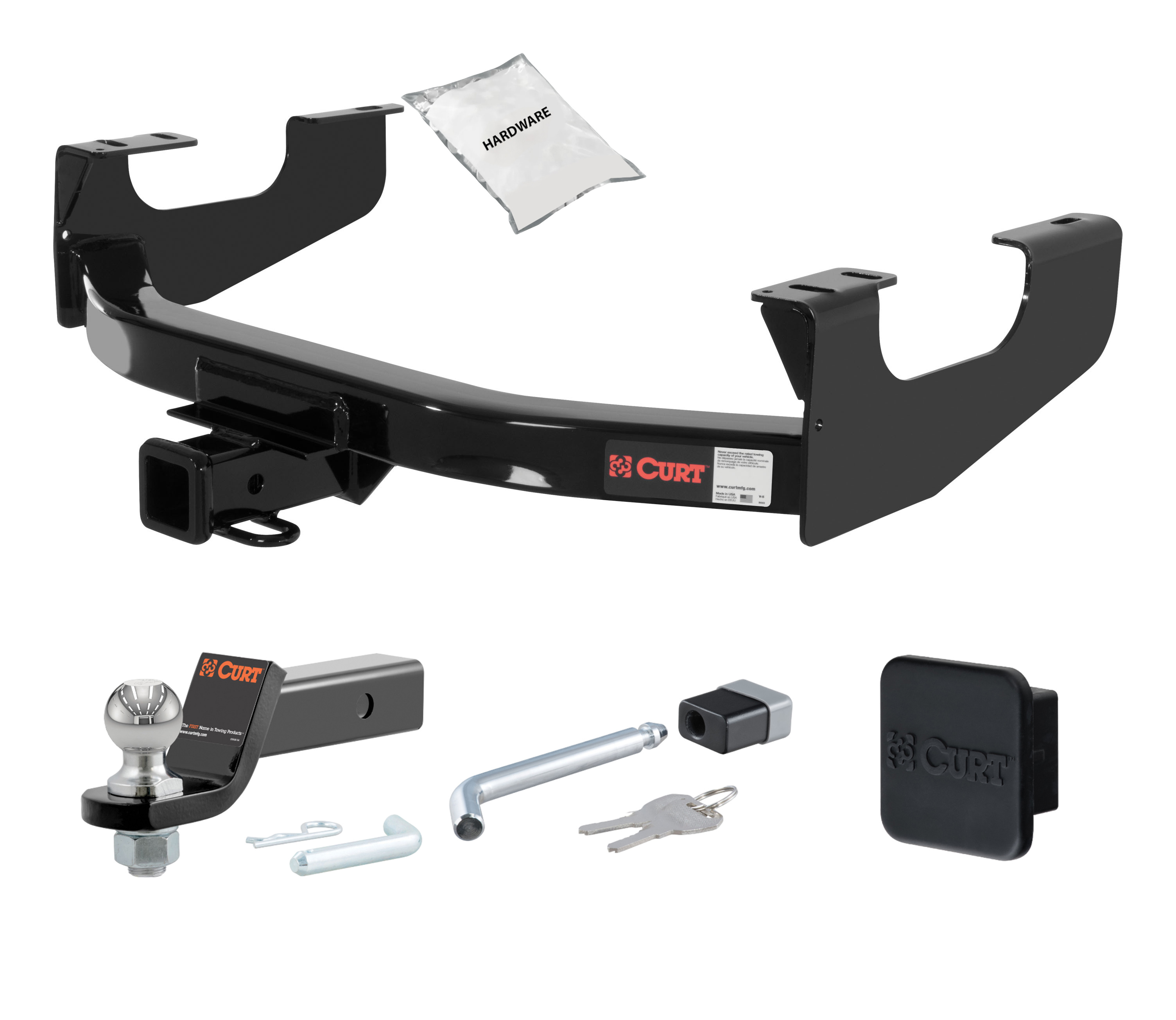 99 - 16 Ford F-250 Super Duty 2in. CURT Trailer Hitch + Ball Mount + Cover + Lock Kit HWA886 thumbnail 0