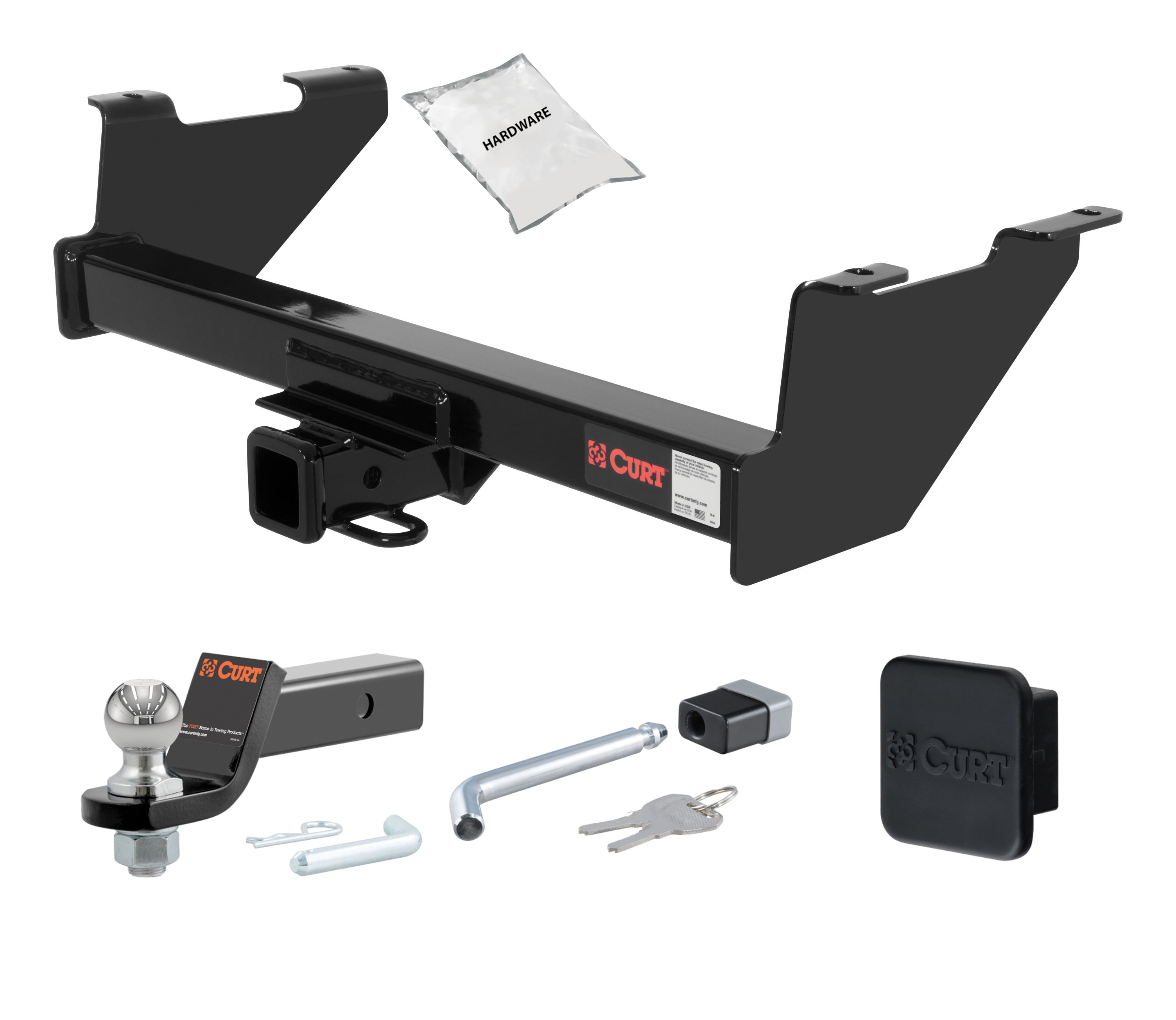 73 - 91 GMC Jimmy Full size 2in. CURT Trailer Hitch + Ball Mount + Cover + Lock Kit HWA1075 thumbnail 0
