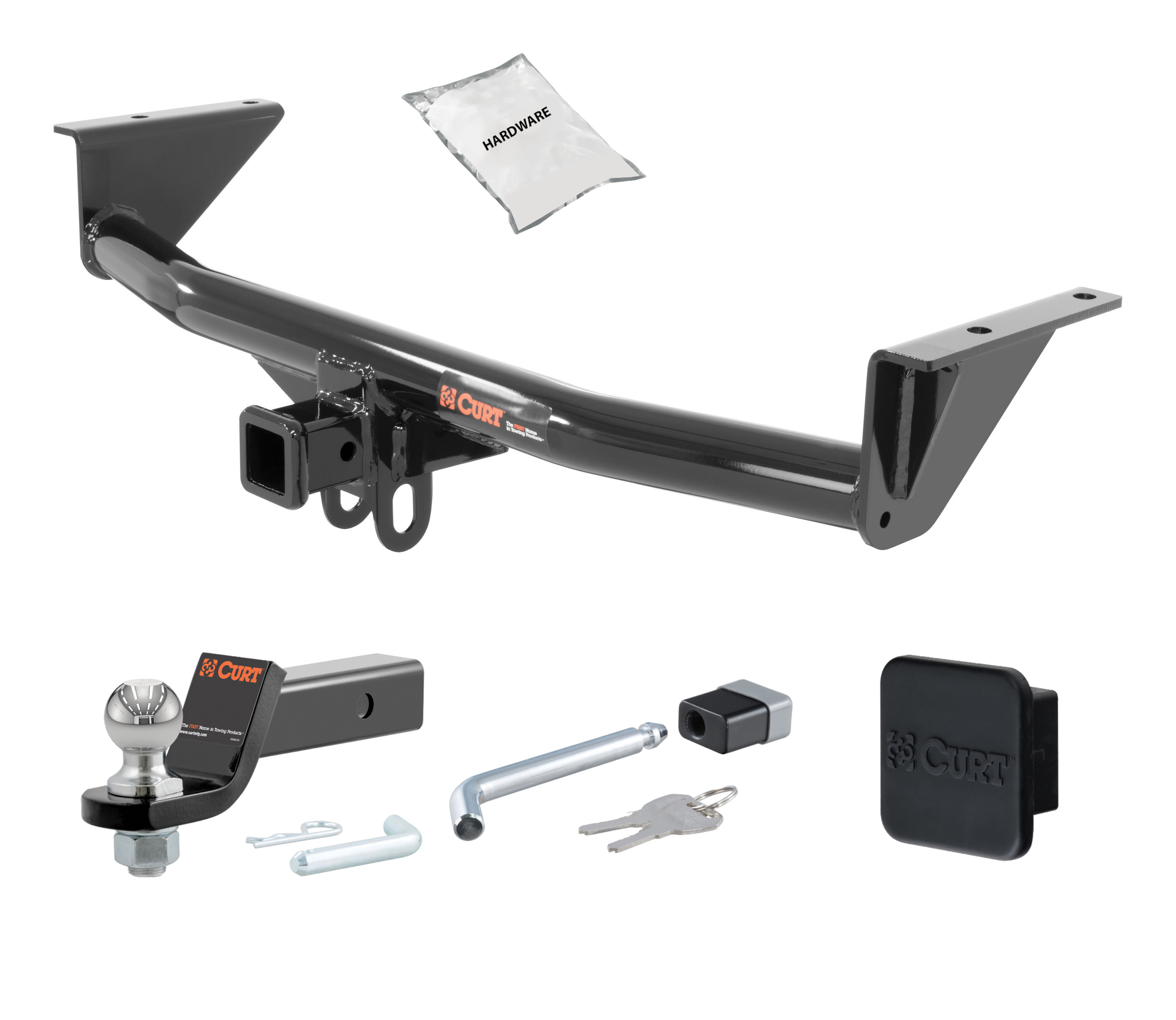 15 - 22 GMC Canyon 2in. CURT Trailer Hitch + Ball Mount + Cover + Lock Kit HWA1068 thumbnail 0