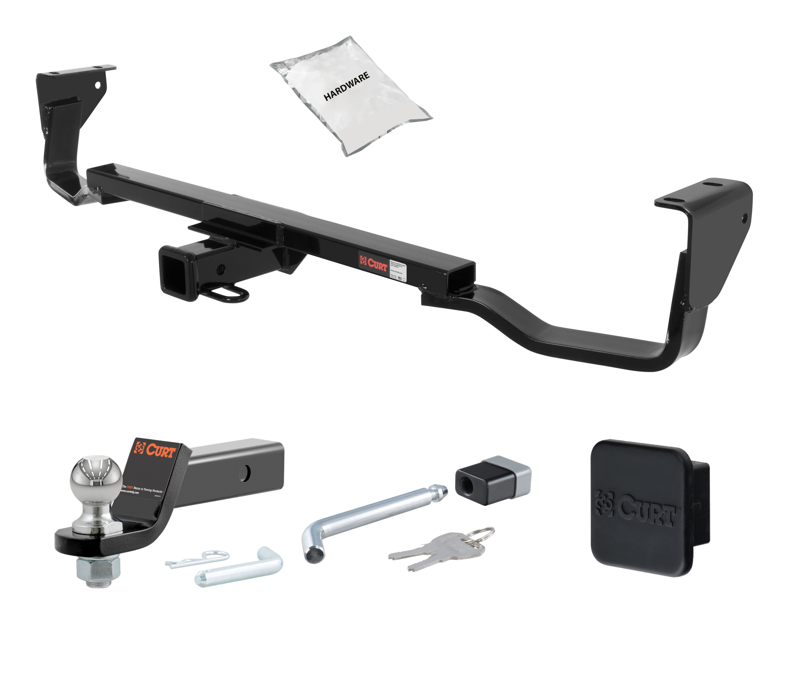 07 - 12 Hyundai Veracruz 2in. CURT Trailer Hitch + Ball Mount + Cover + Lock Kit HWA1466 thumbnail 0