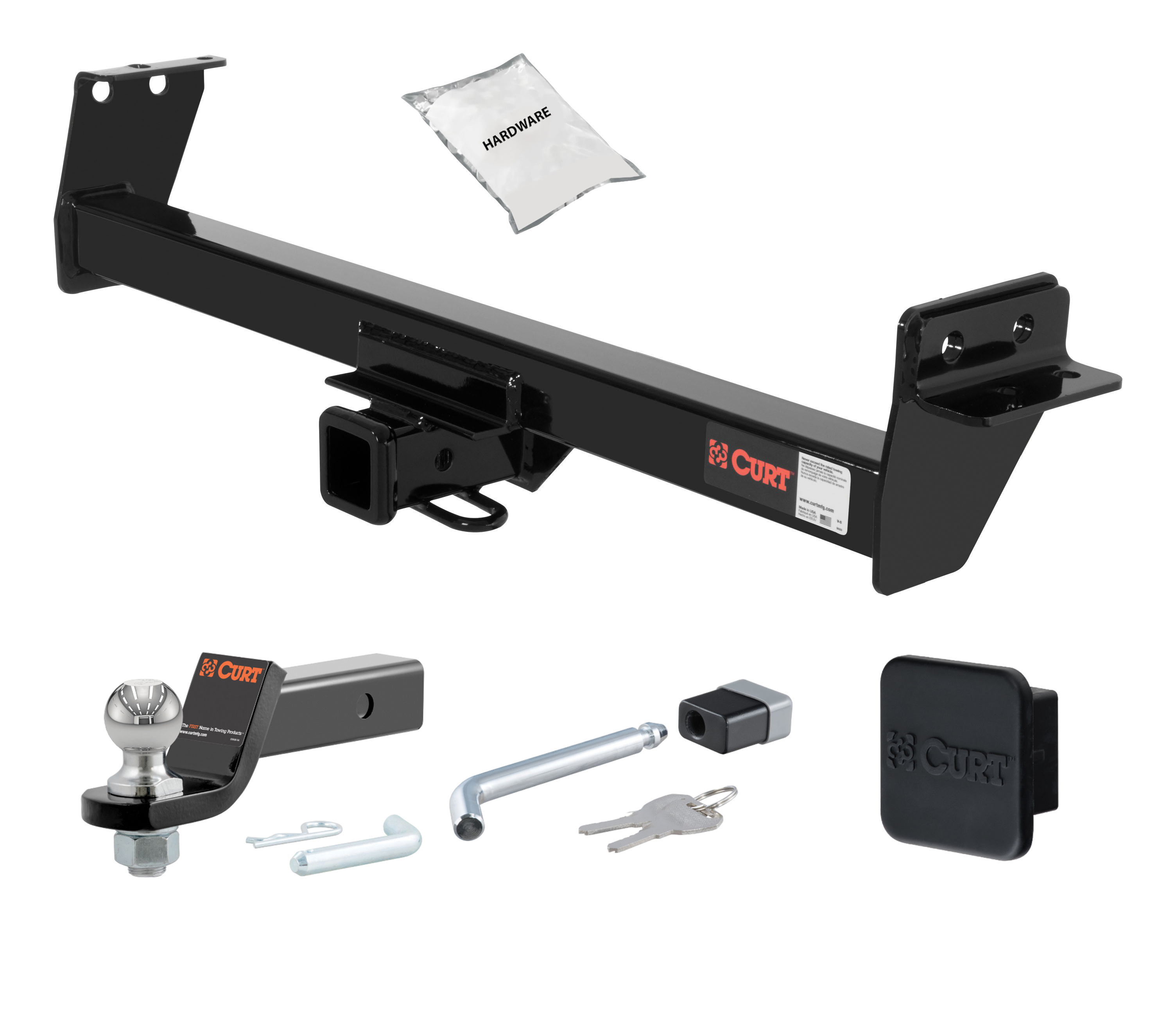 94 - 97 HONDA Passport 2in. CURT Trailer Hitch + Ball Mount + Cover + Lock Kit HWA1379 thumbnail 0