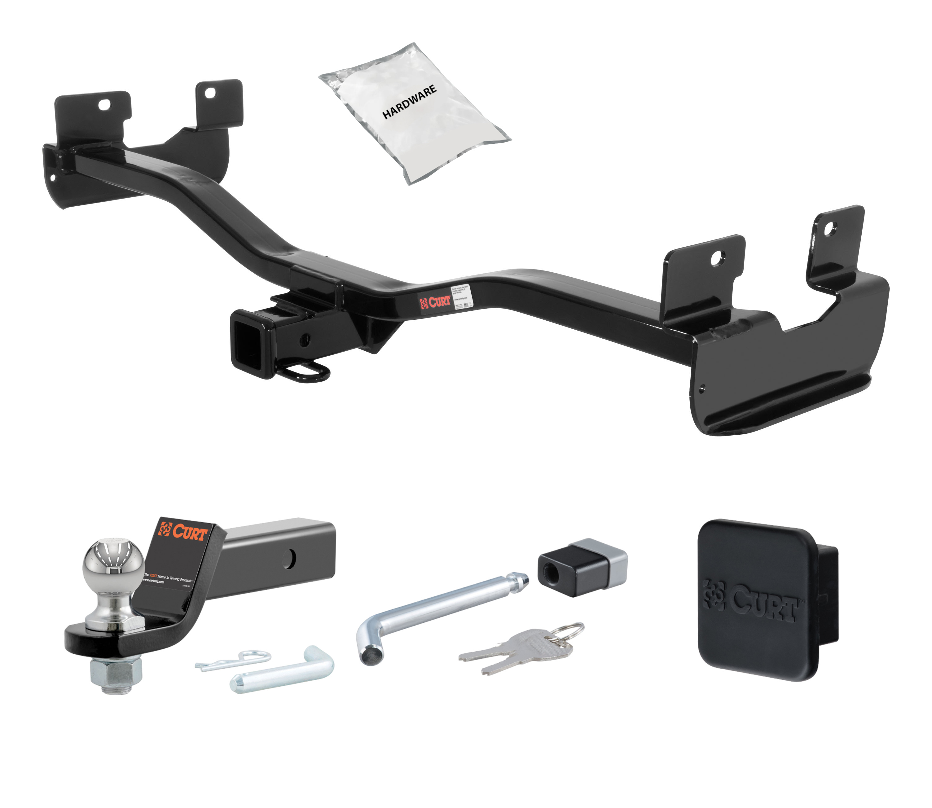 06 - 10 Hyundai HYUNDAI 2in. CURT Trailer Hitch + Ball Mount + Cover + Lock Kit HWA1395 thumbnail 0