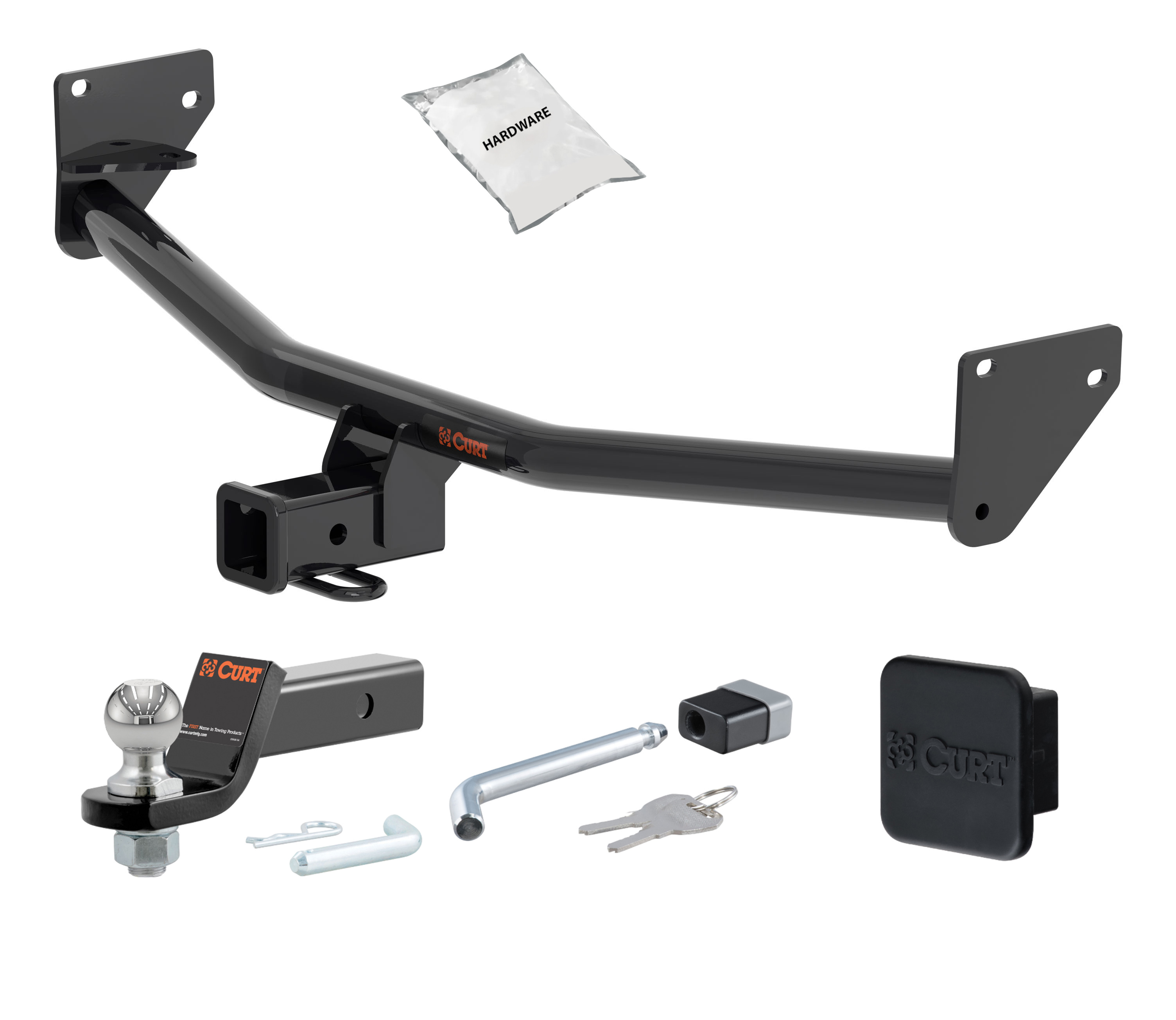 24 - 24 Hyundai Kona Excluding N Line or electric 2in. CURT Trailer Hitch + Ball Mount + Cover + Lock Kit HWA1425 thumbnail 0