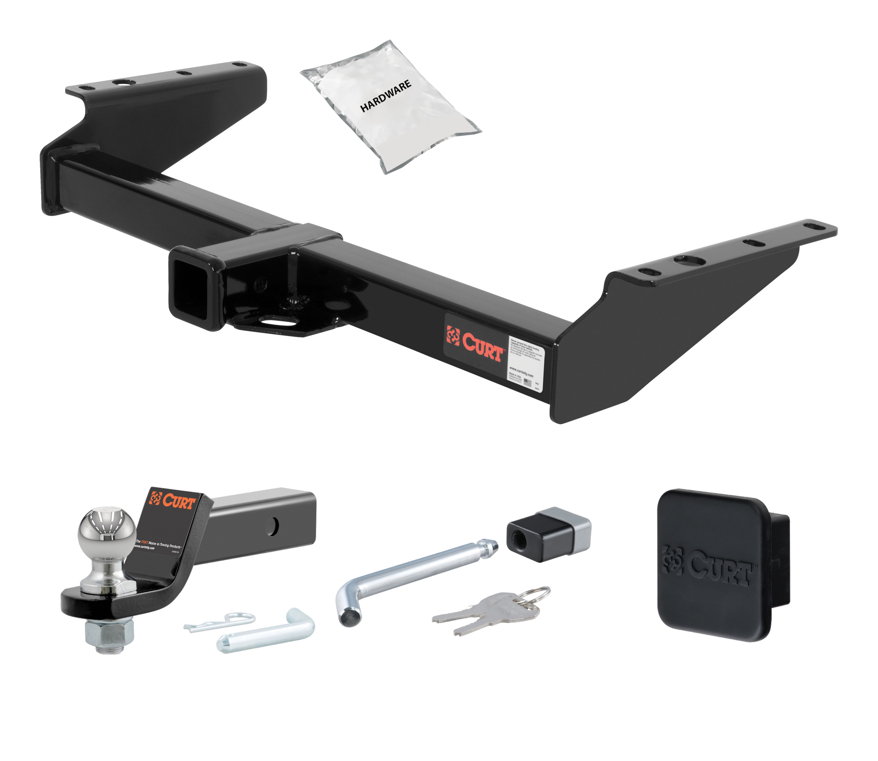 92 - 00 GMC   Old body style, 5.7L or 6.5L 2in. CURT Trailer Hitch + Ball Mount + Cover + Lock Kit HWA1311 thumbnail 0