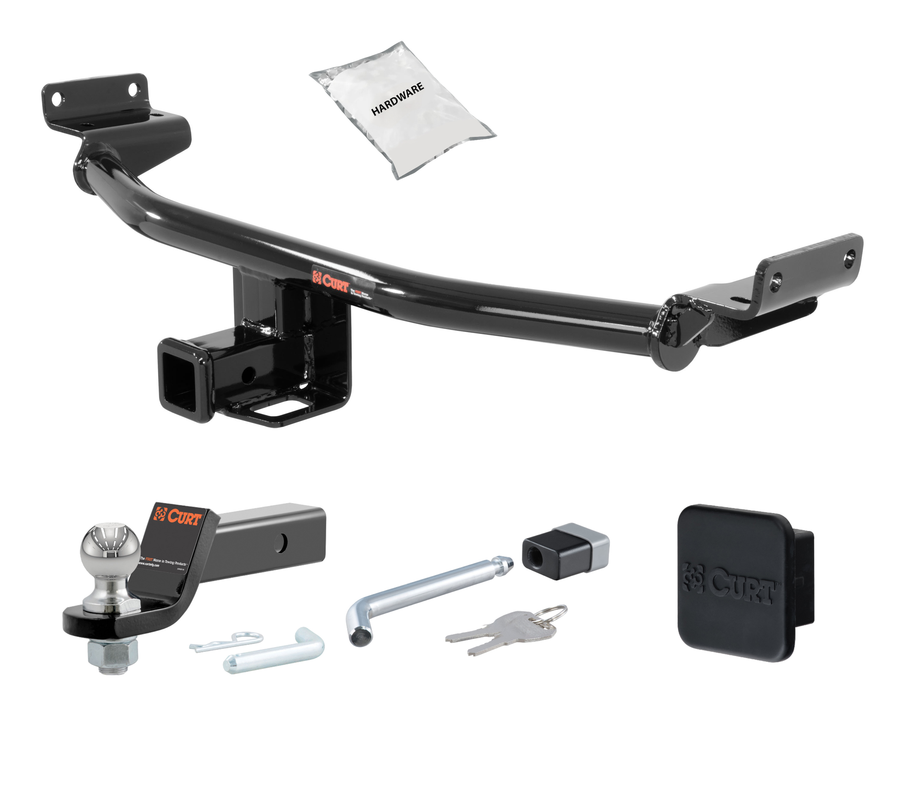 16 - 21 Hyundai Tucson Excluding Night 2in. CURT Trailer Hitch + Ball Mount + Cover + Lock Kit HWA1457 thumbnail 0