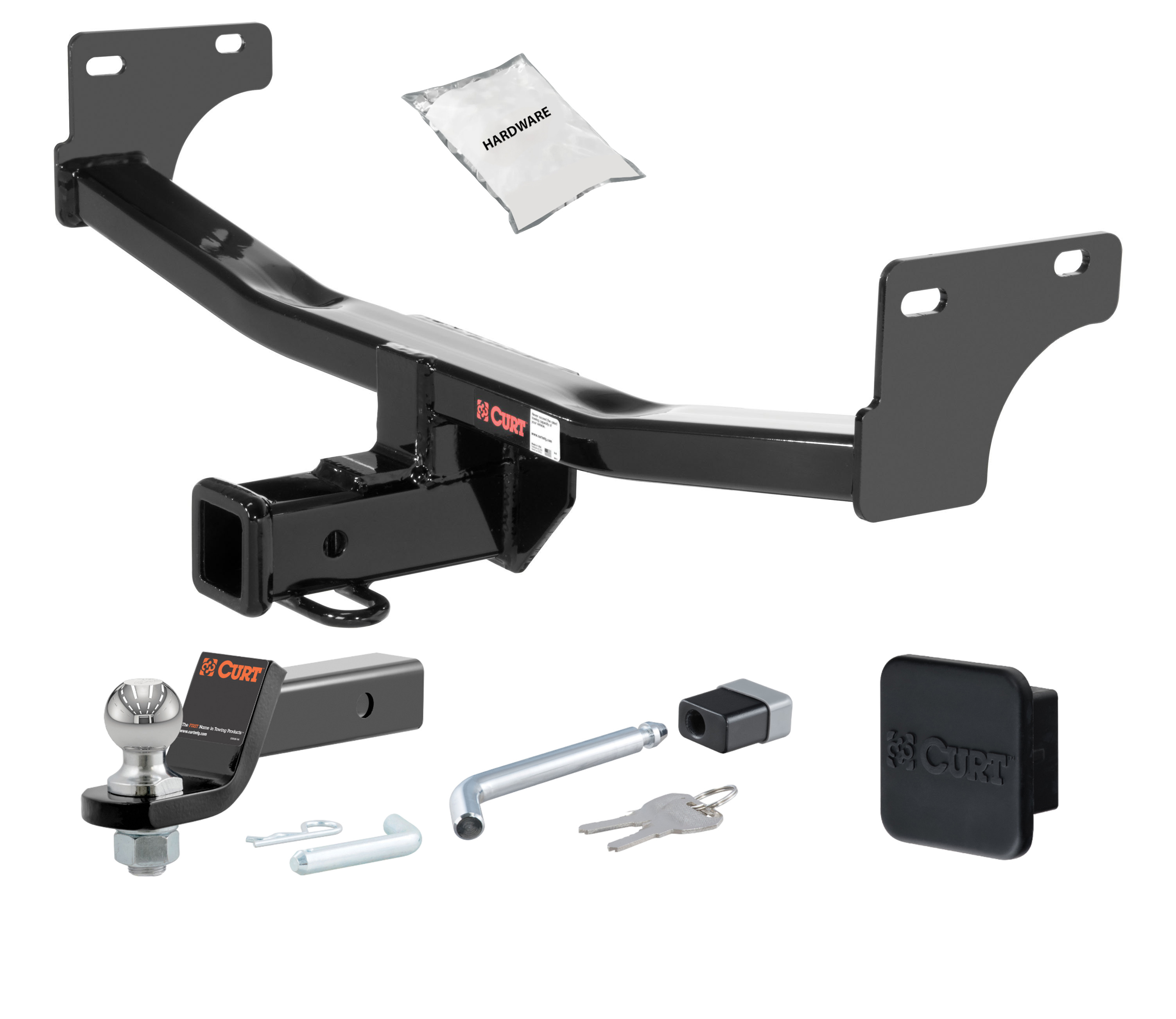 11 - 16 JEEP Compass 2in. CURT Trailer Hitch + Ball Mount + Cover + Lock Kit HWA1547 thumbnail 0