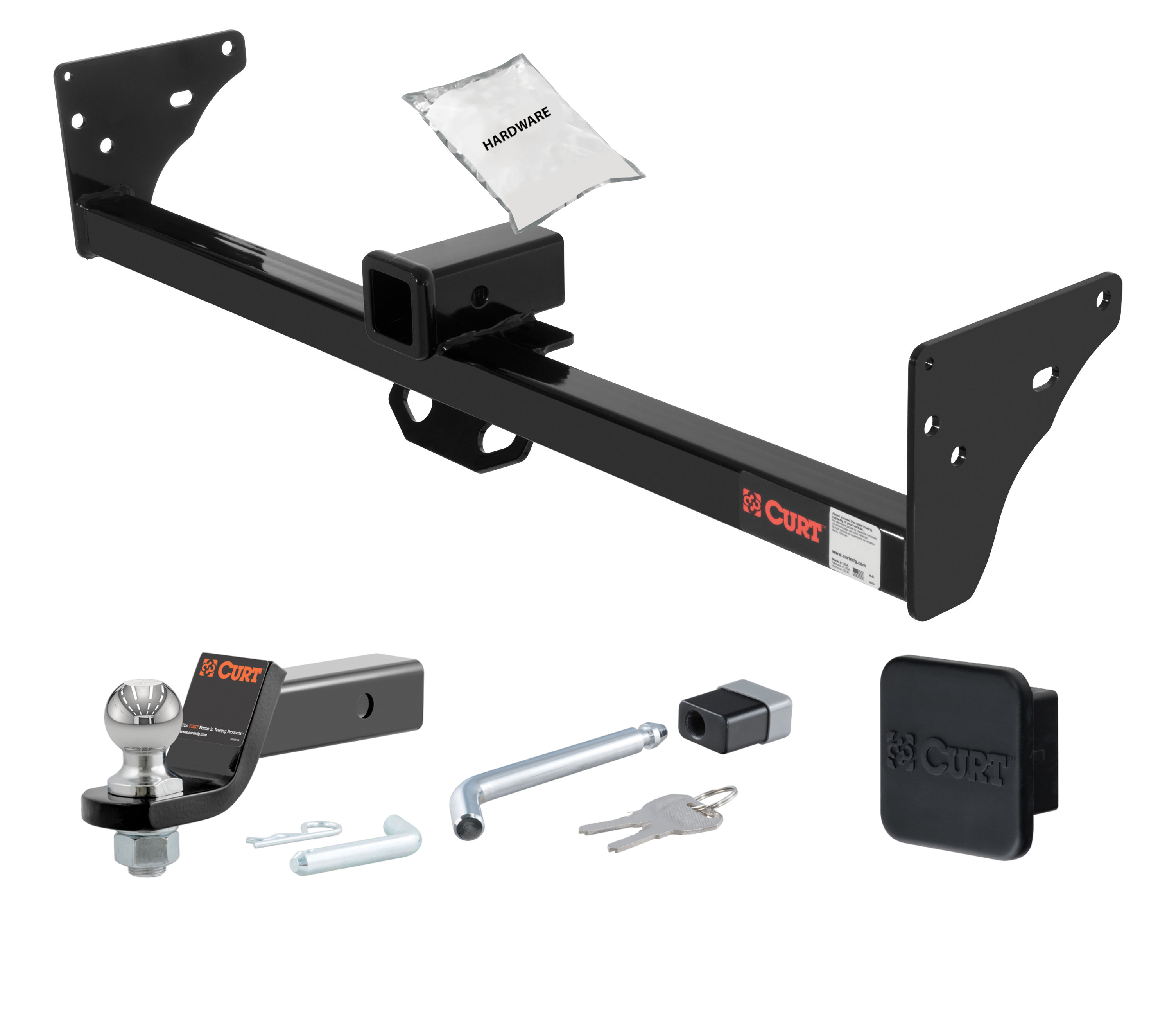 91 - 04 GMC Sonoma With roll pan bumper 2in. CURT Trailer Hitch + Ball Mount + Cover + Lock Kit HWA1301 thumbnail 0