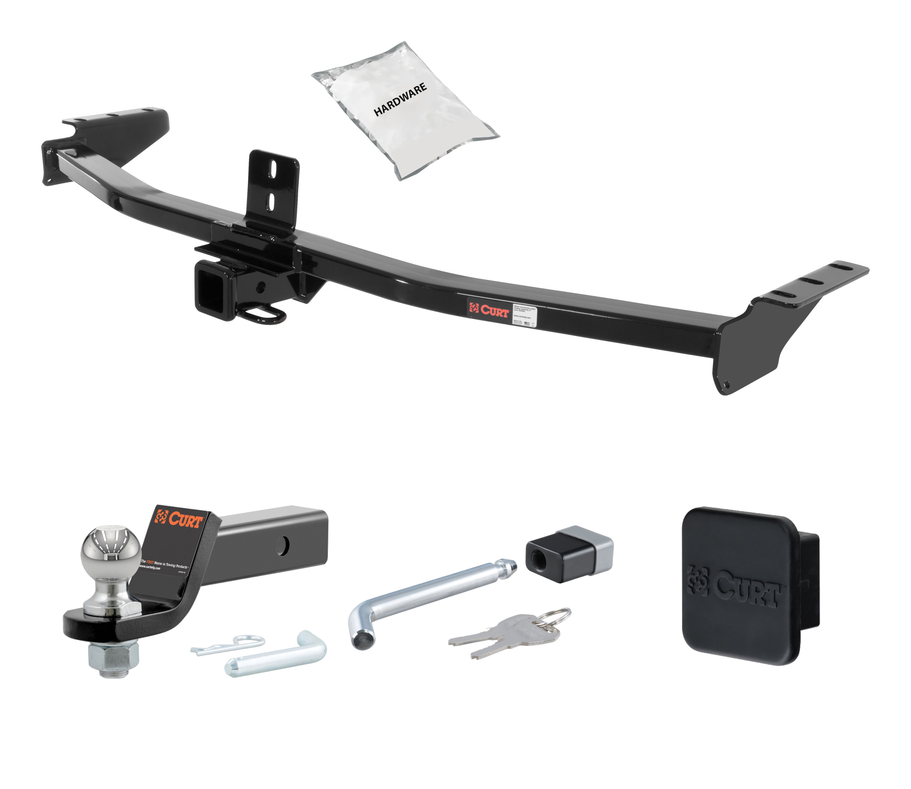 03 - 08 HONDA Pilot 2in. CURT Trailer Hitch + Ball Mount + Cover + Lock Kit HWA1382 thumbnail 0