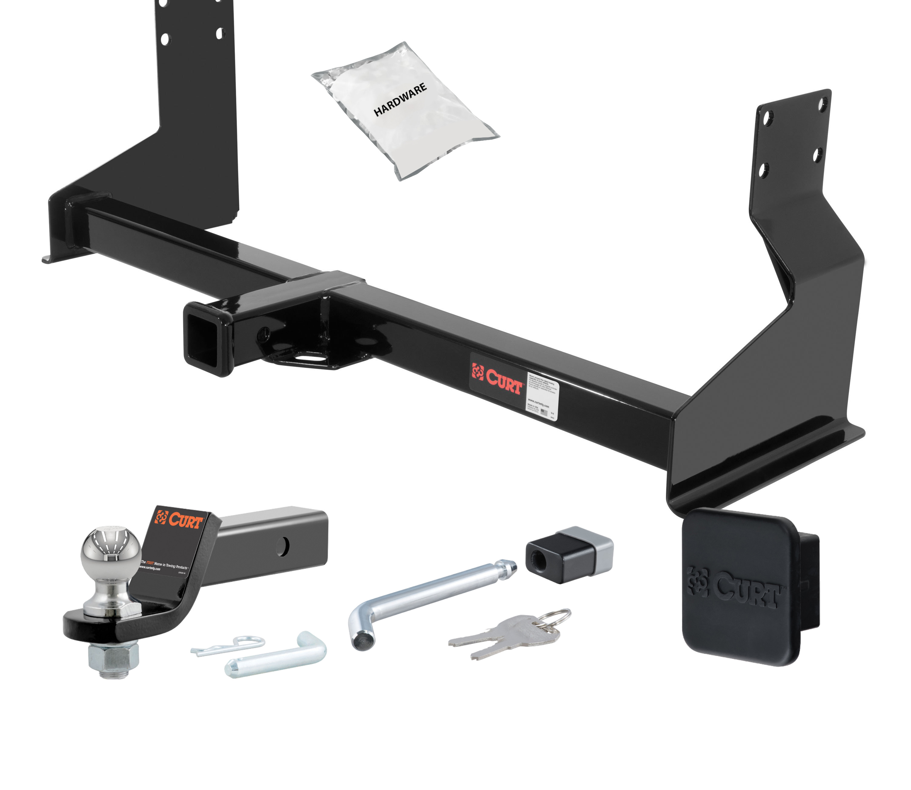 07 - 09 Dodge Sprinter 2500 Step bumper 2in. CURT Trailer Hitch + Ball Mount + Cover + Lock Kit HWA761 thumbnail 0