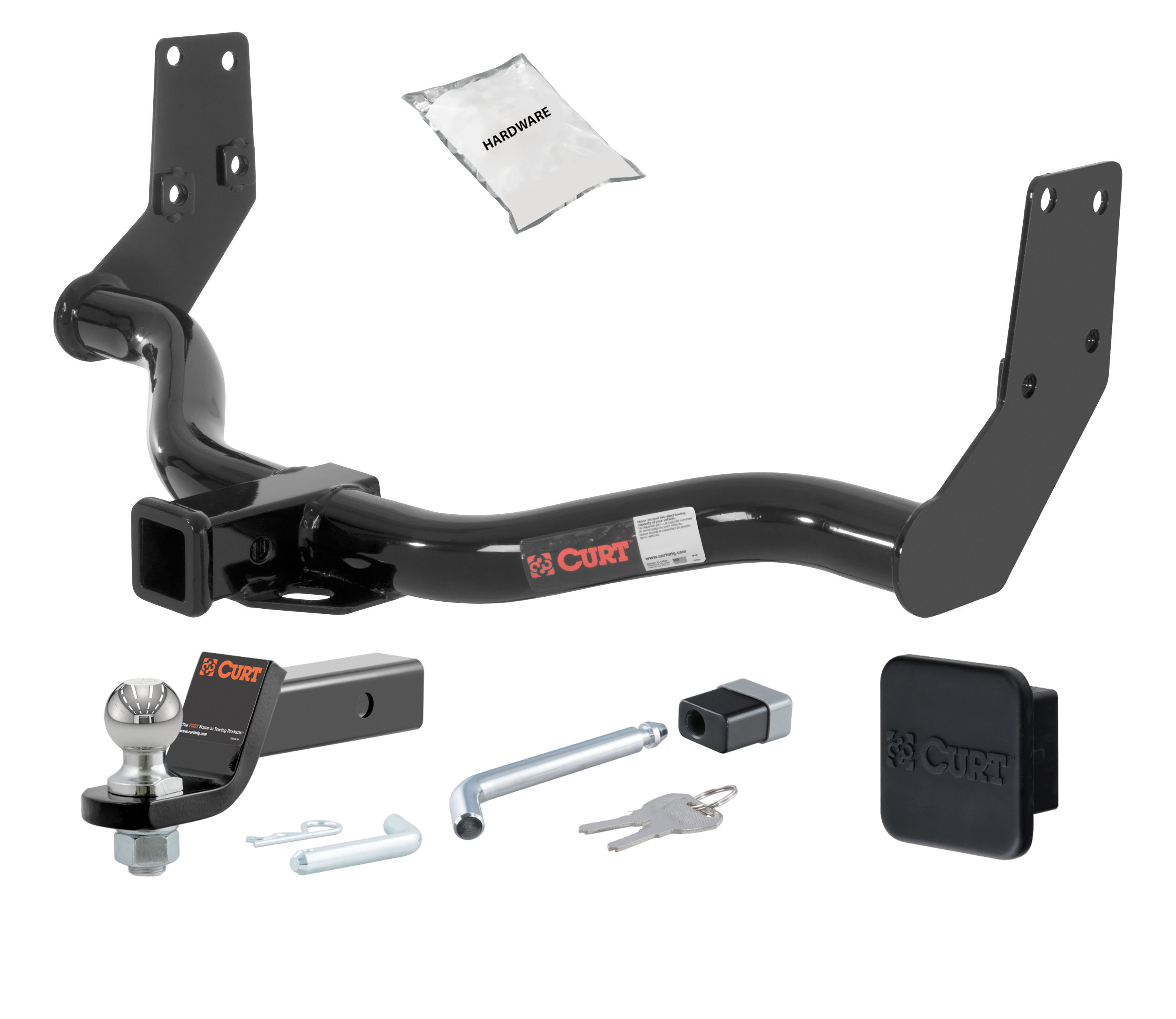 97 - 03 Infiniti QX4  2in. CURT Trailer Hitch + Ball Mount + Cover + Lock Kit HWA1490 thumbnail 0