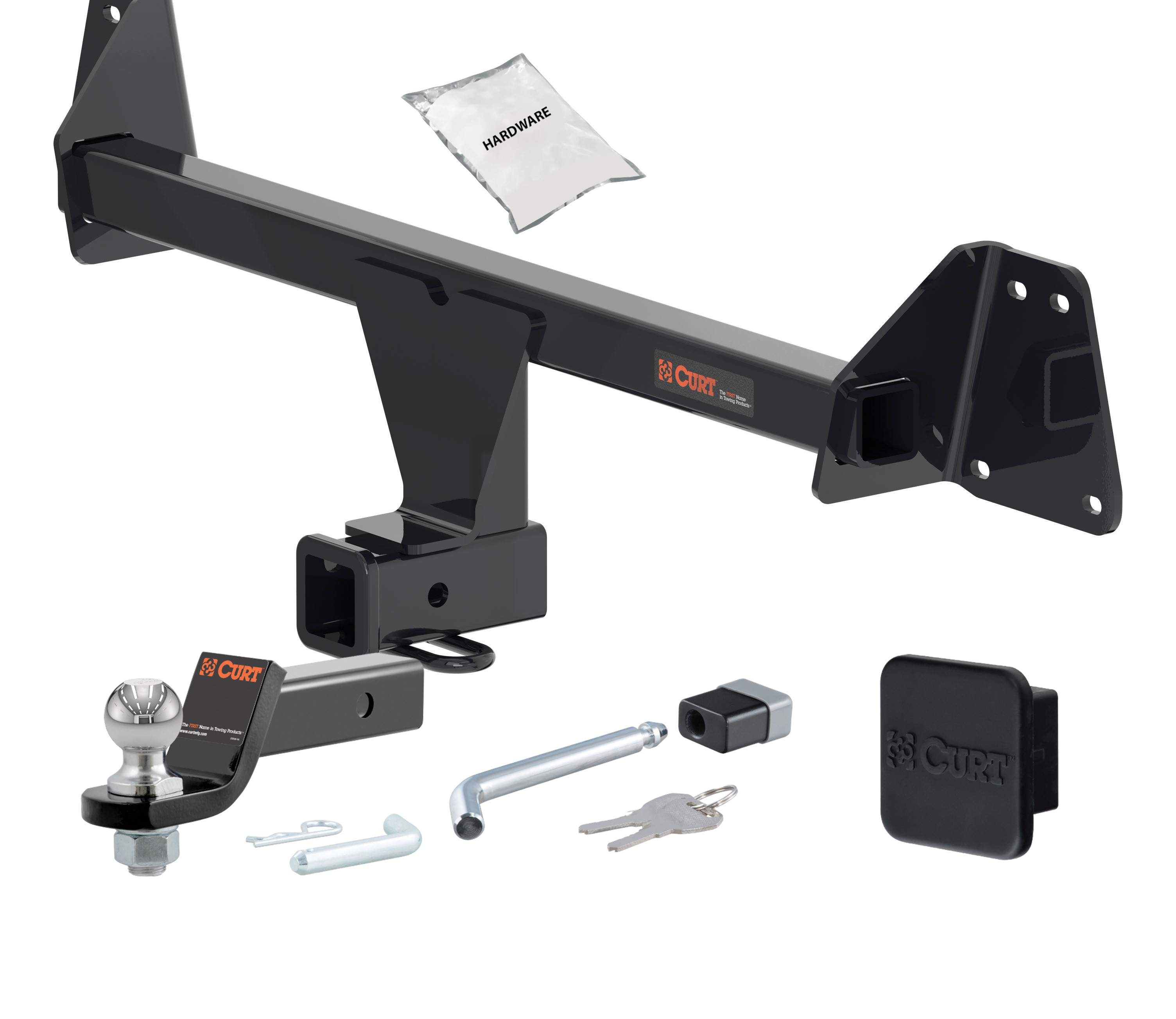 22 - 24 Toyota Corolla Cross 2in. CURT Trailer Hitch + Ball Mount + Cover + Lock Kit HWA2380 thumbnail 0