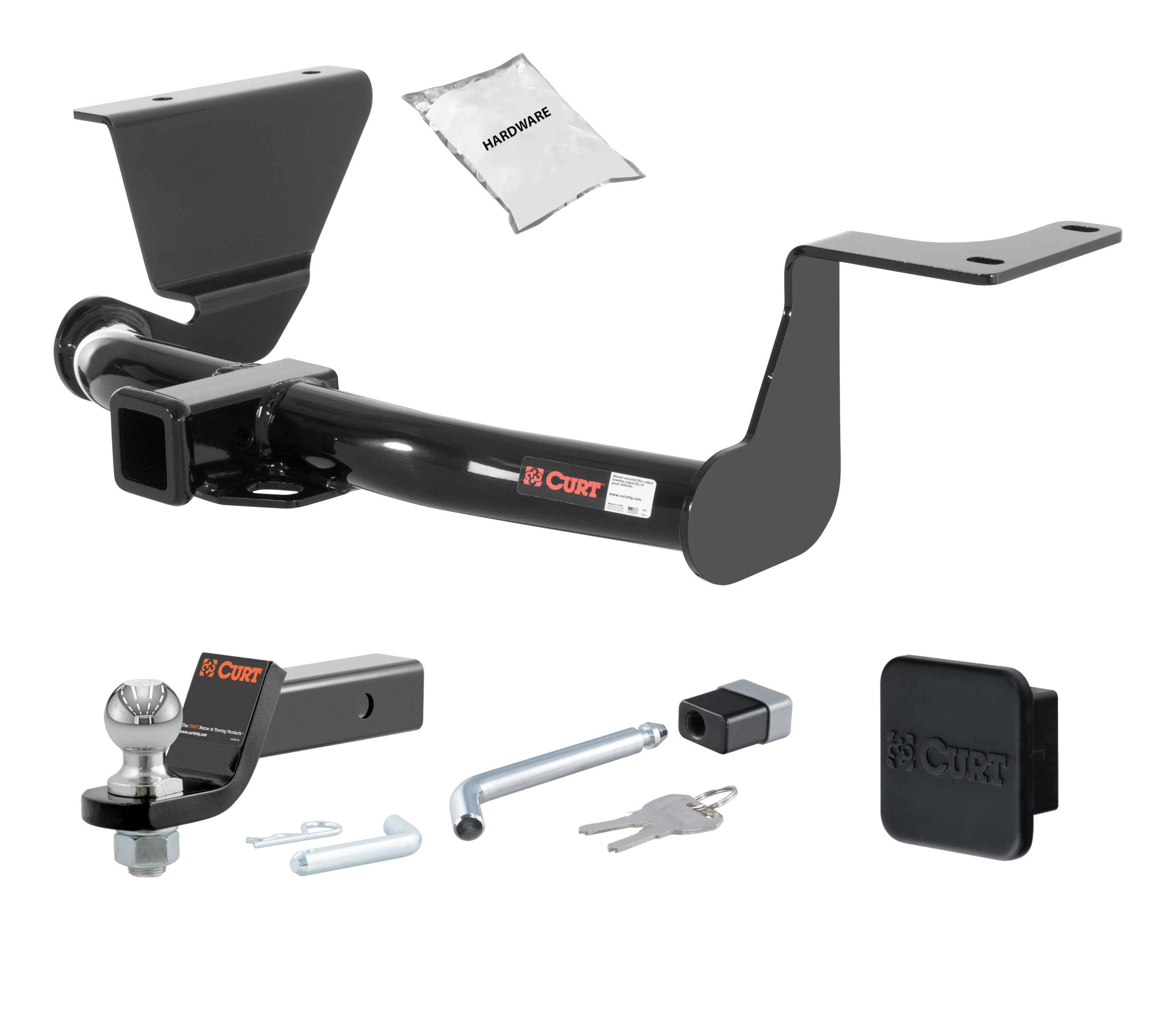 07 - 11 HONDA CR-V 2in. CURT Trailer Hitch + Ball Mount + Cover + Lock Kit HWA1355 thumbnail 0