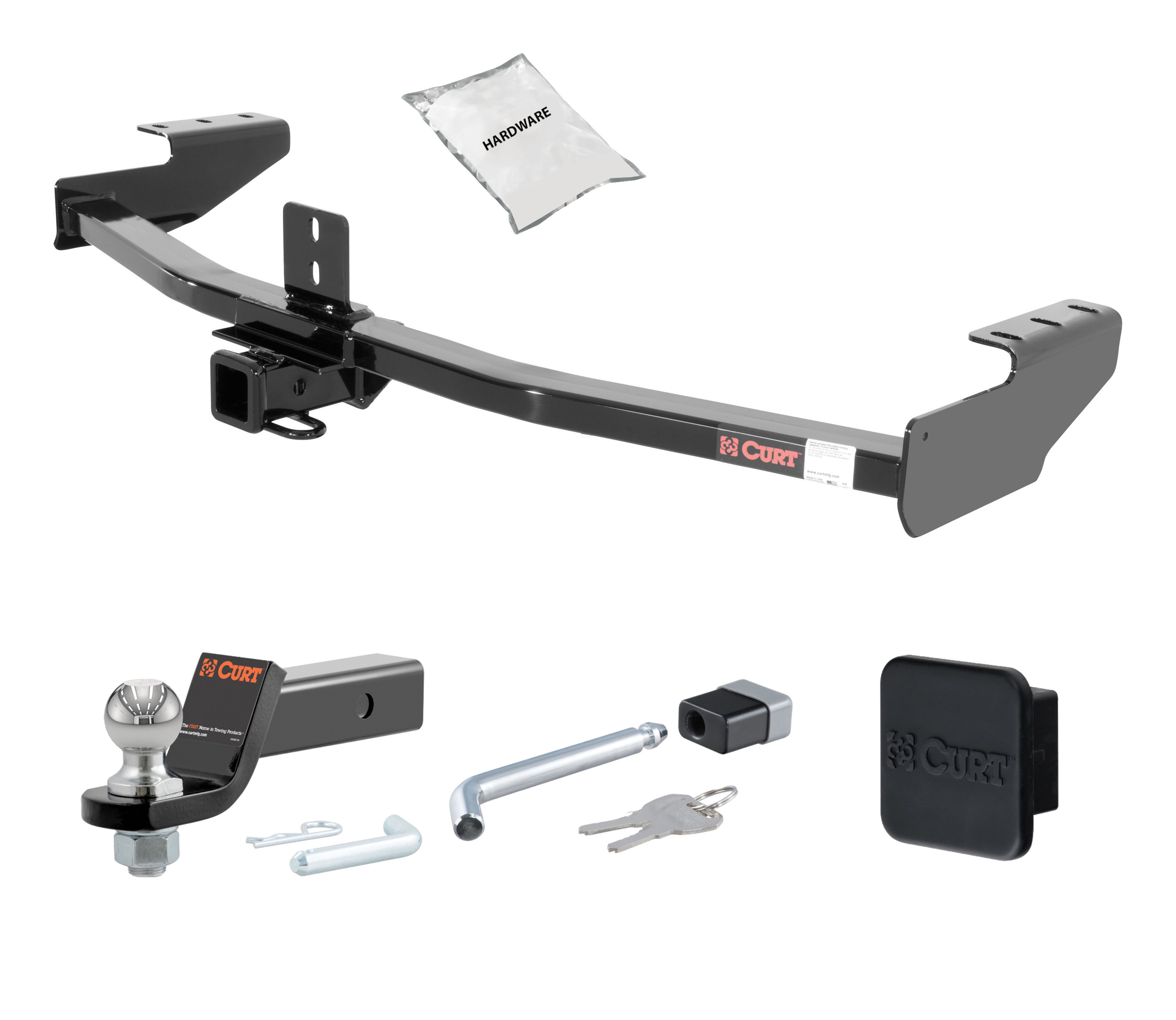06 - 14 HONDA Ridgeline 2in. CURT Trailer Hitch + Ball Mount + Cover + Lock Kit HWA1391 thumbnail 0
