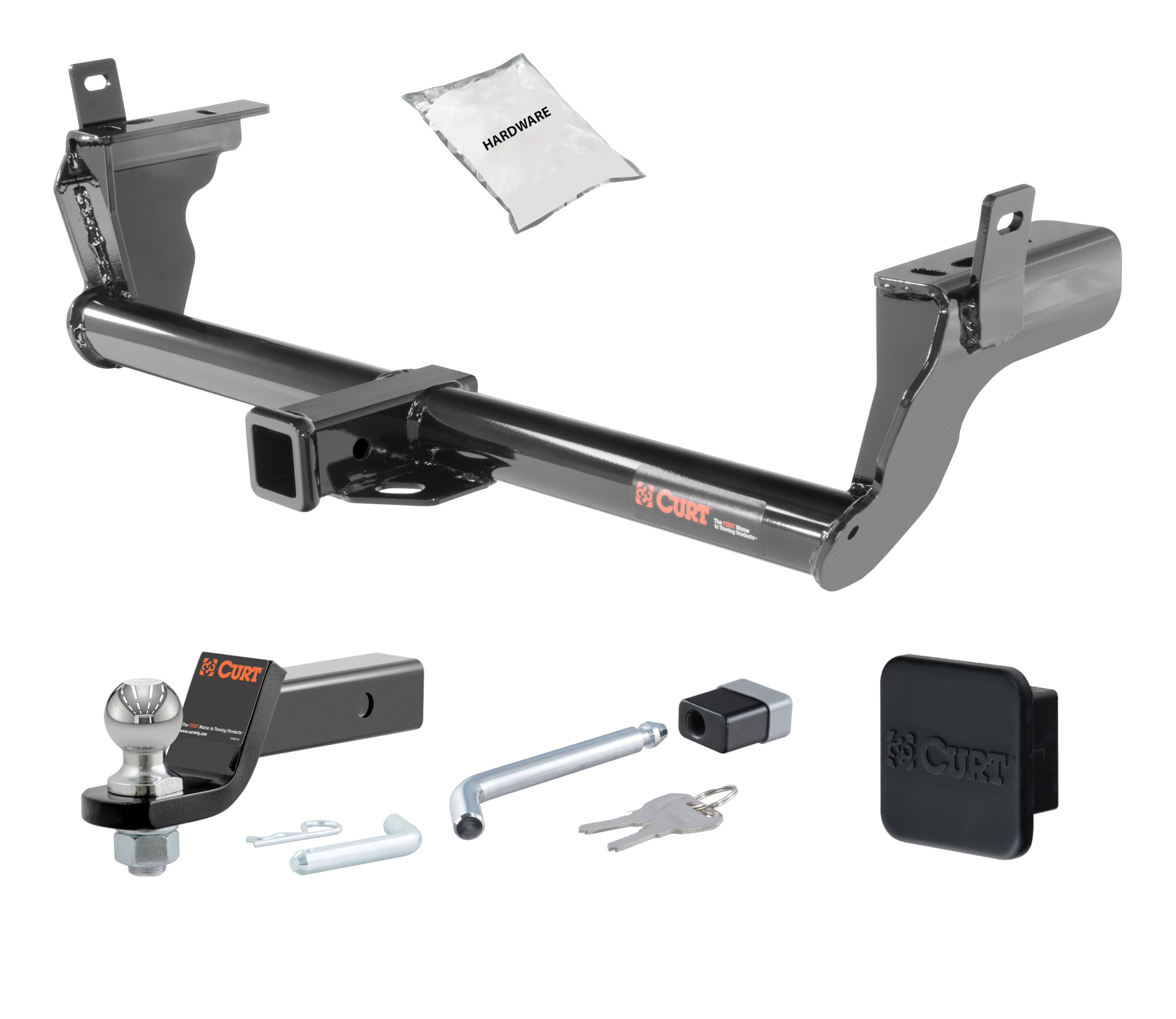 15 - 24 Ford Edge 2in. CURT Trailer Hitch + Ball Mount + Cover + Lock Kit HWA809 thumbnail 0