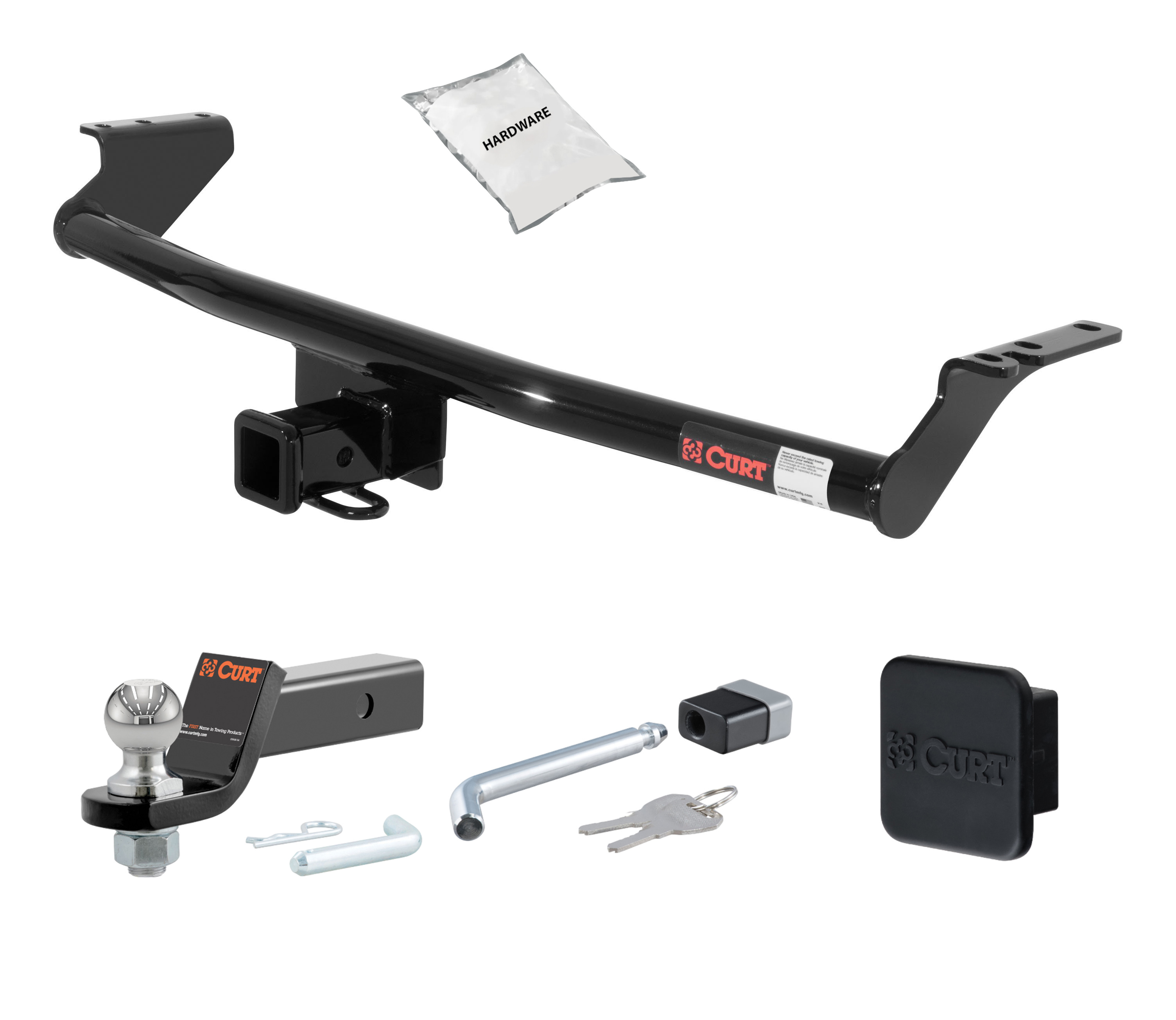 01 - 06 Hyundai Santa Fe 2in. CURT Trailer Hitch + Ball Mount + Cover + Lock Kit HWA1442 thumbnail 0