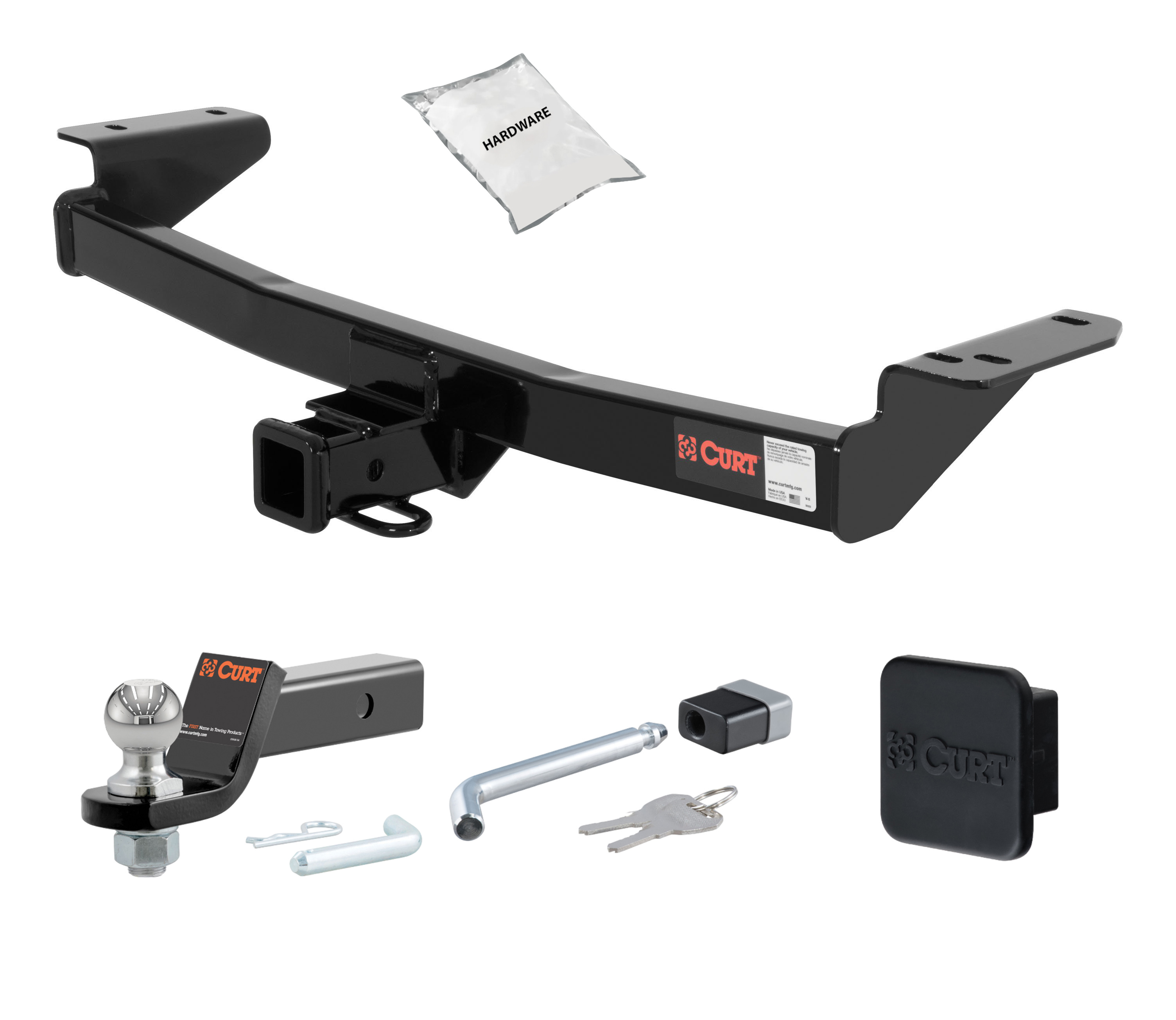 10 - 15 Hyundai Tucson 2in. CURT Trailer Hitch + Ball Mount + Cover + Lock Kit HWA1459 thumbnail 0