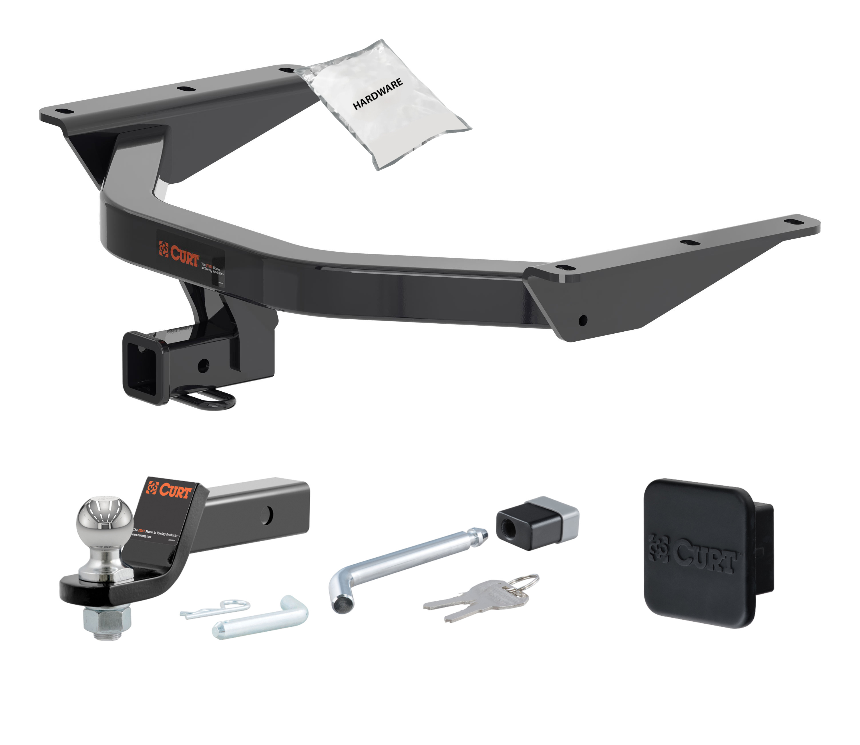 23 - 25 HONDA Pilot 2in. CURT Trailer Hitch + Ball Mount + Cover + Lock Kit HWA1380 thumbnail 0
