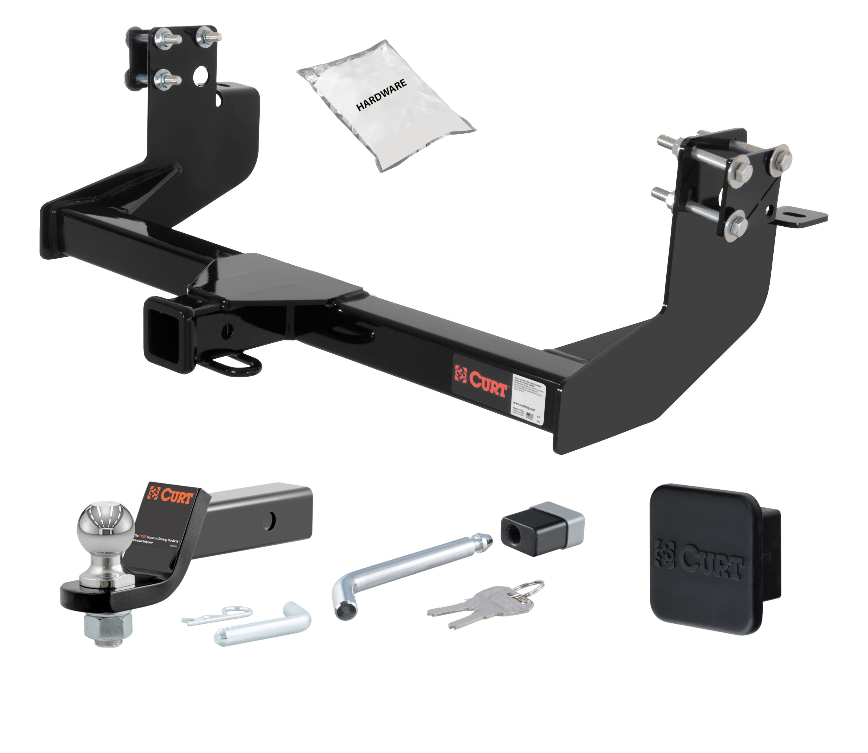 03 - 06 Dodge Sprinter 3500  118" and 140" WB with single rear wheels, 158" WB 2in. CURT Trailer Hitch + Ball Mount + Cover + Lock Kit HWA769 thumbnail 0